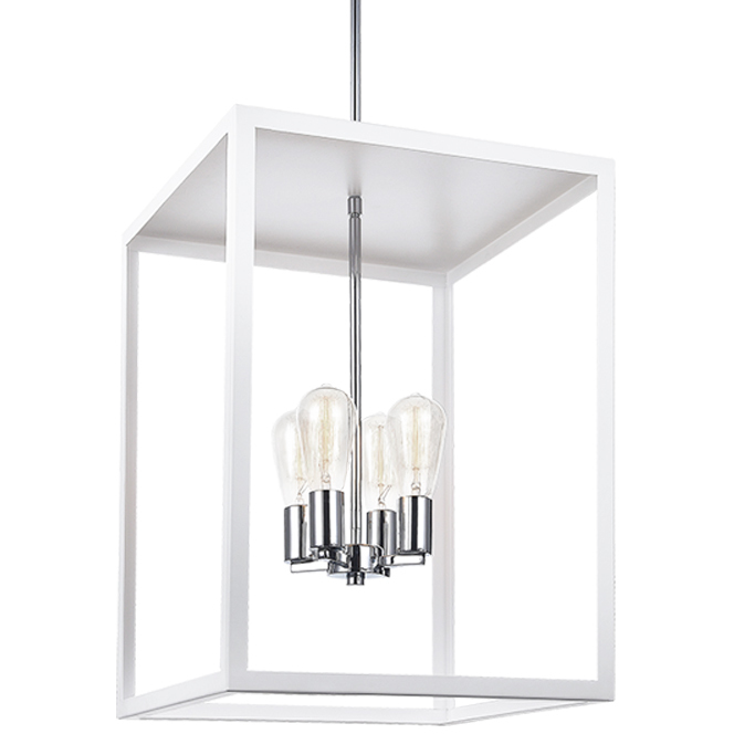 Flare 4 Light 16 inch White Chandelier Ceiling Light
