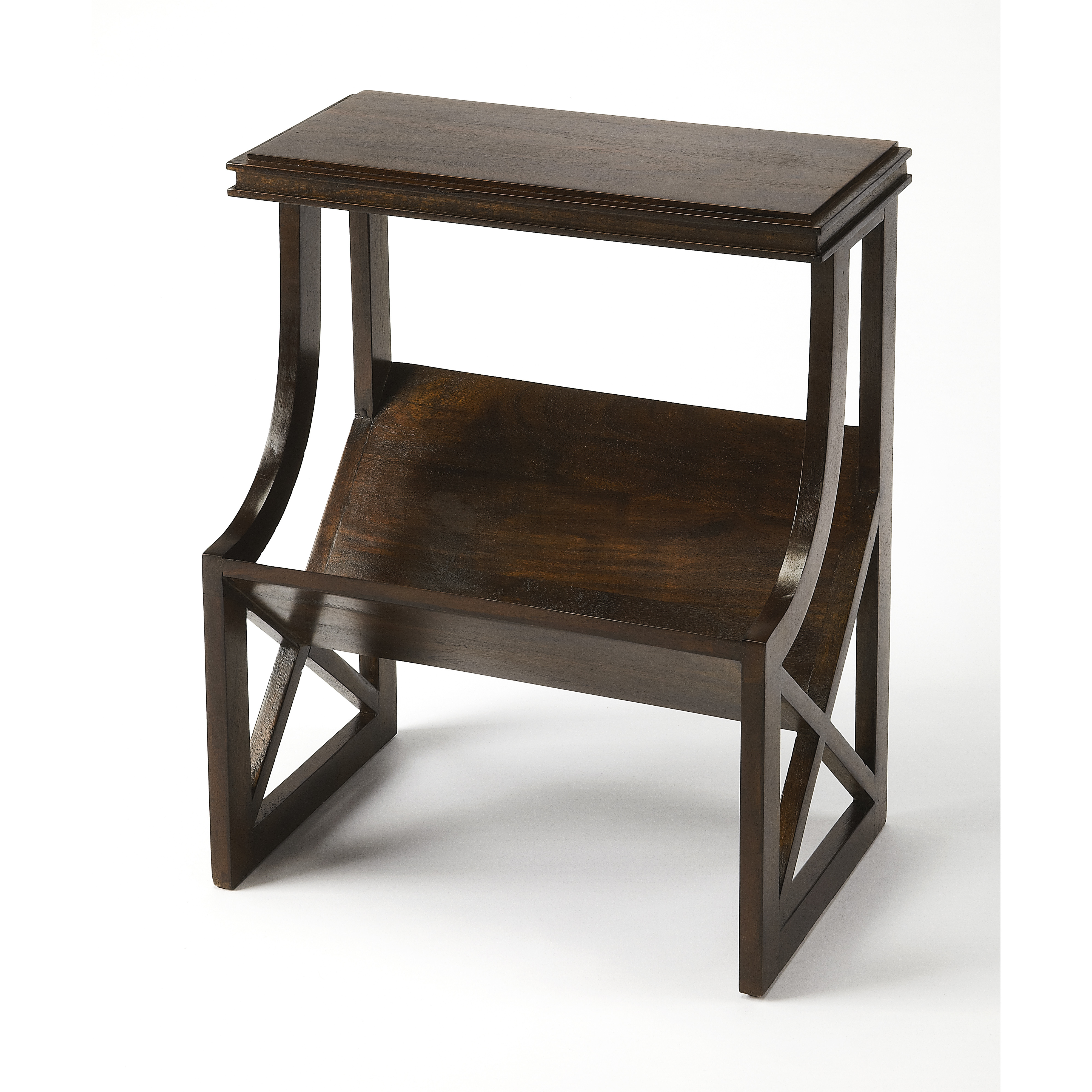 Pascal Dark Brown Wood Butler Loft Magazine Rack/Media Storage