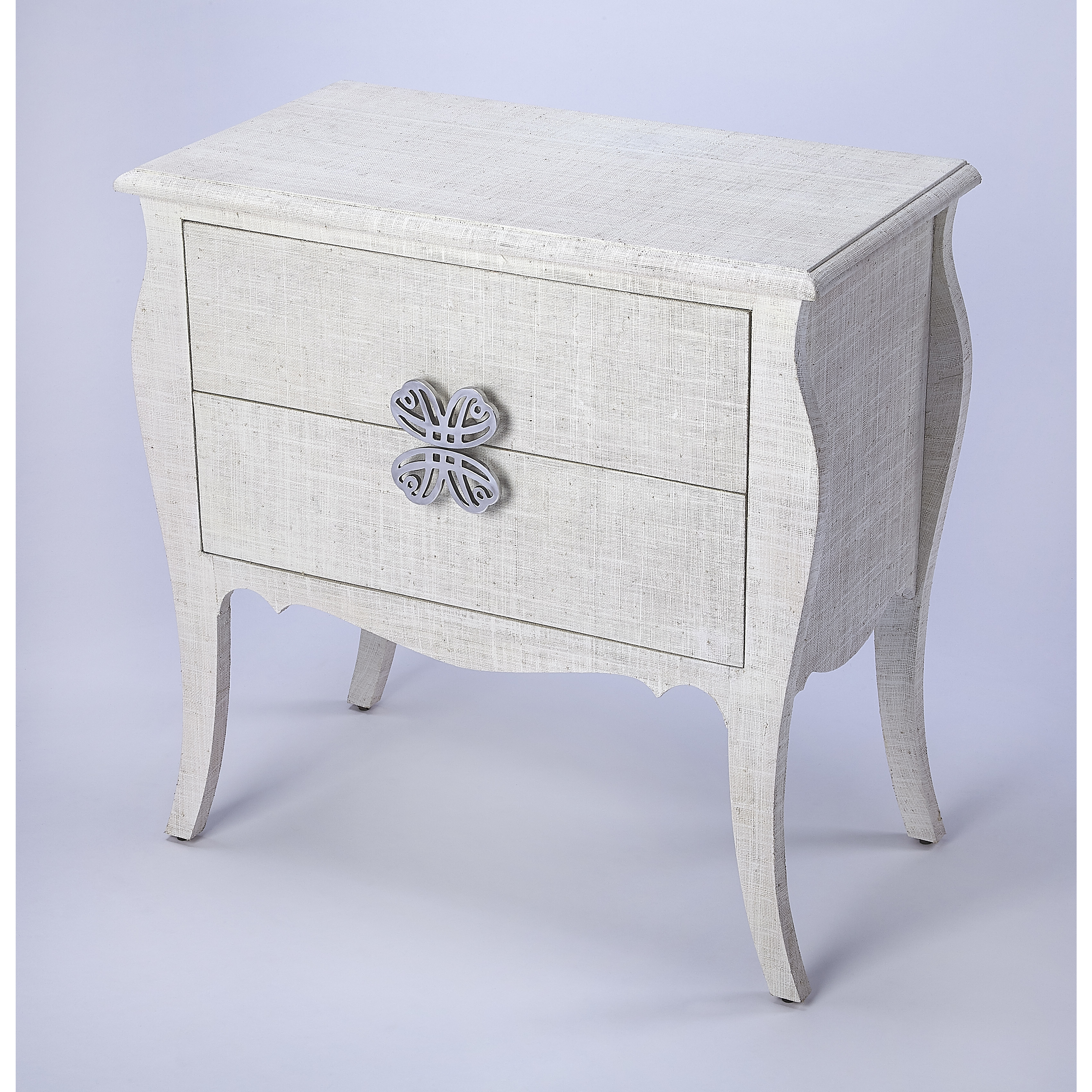 Butler Loft Felicia  White Raffia Chest/Cabinet