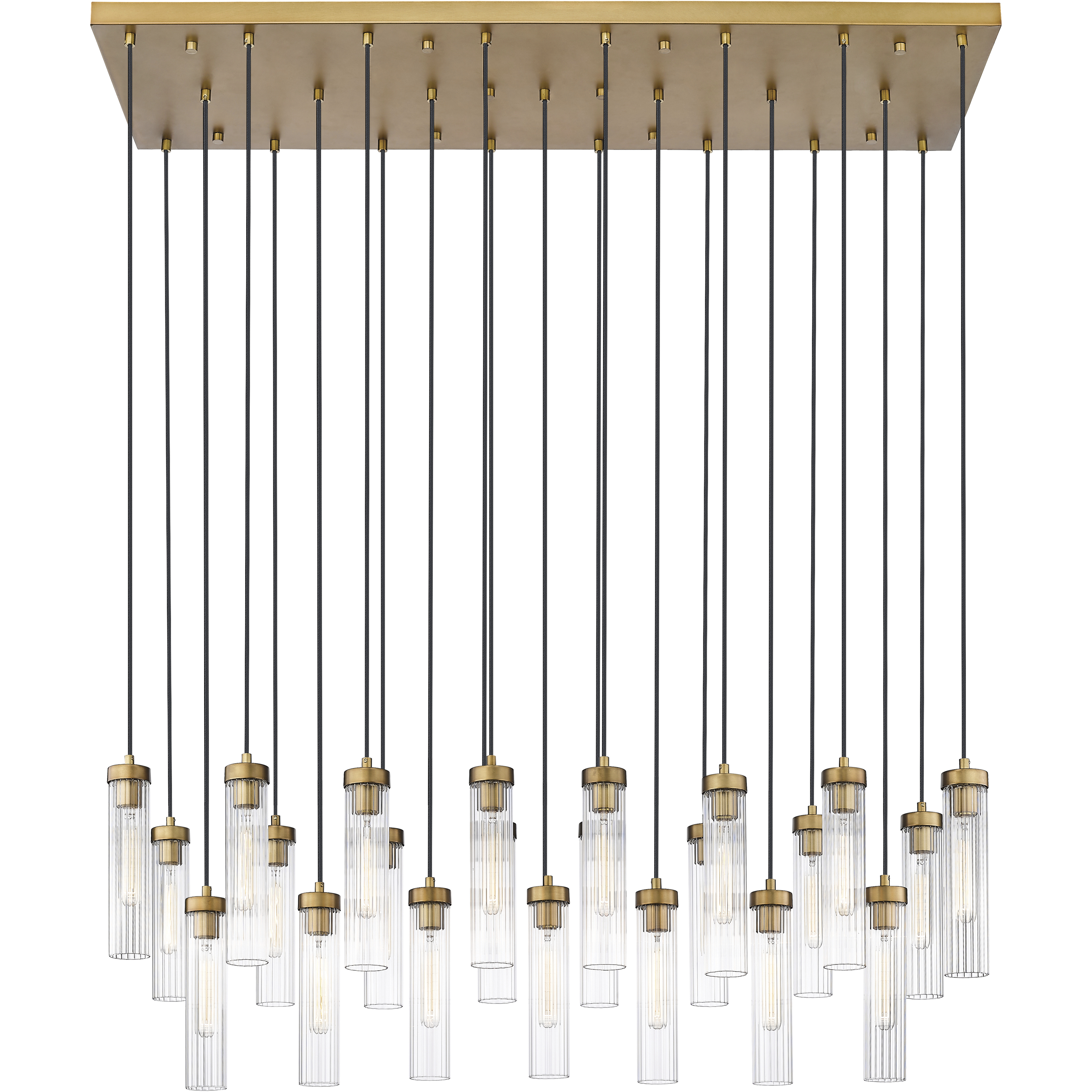 Beau 23 Light 54 inch Rubbed Brass Linear Chandelier Ceiling Light