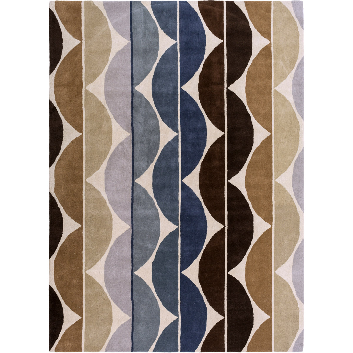 Scion 63 X 39 inch Dark Brown, Navy, Olive Rug