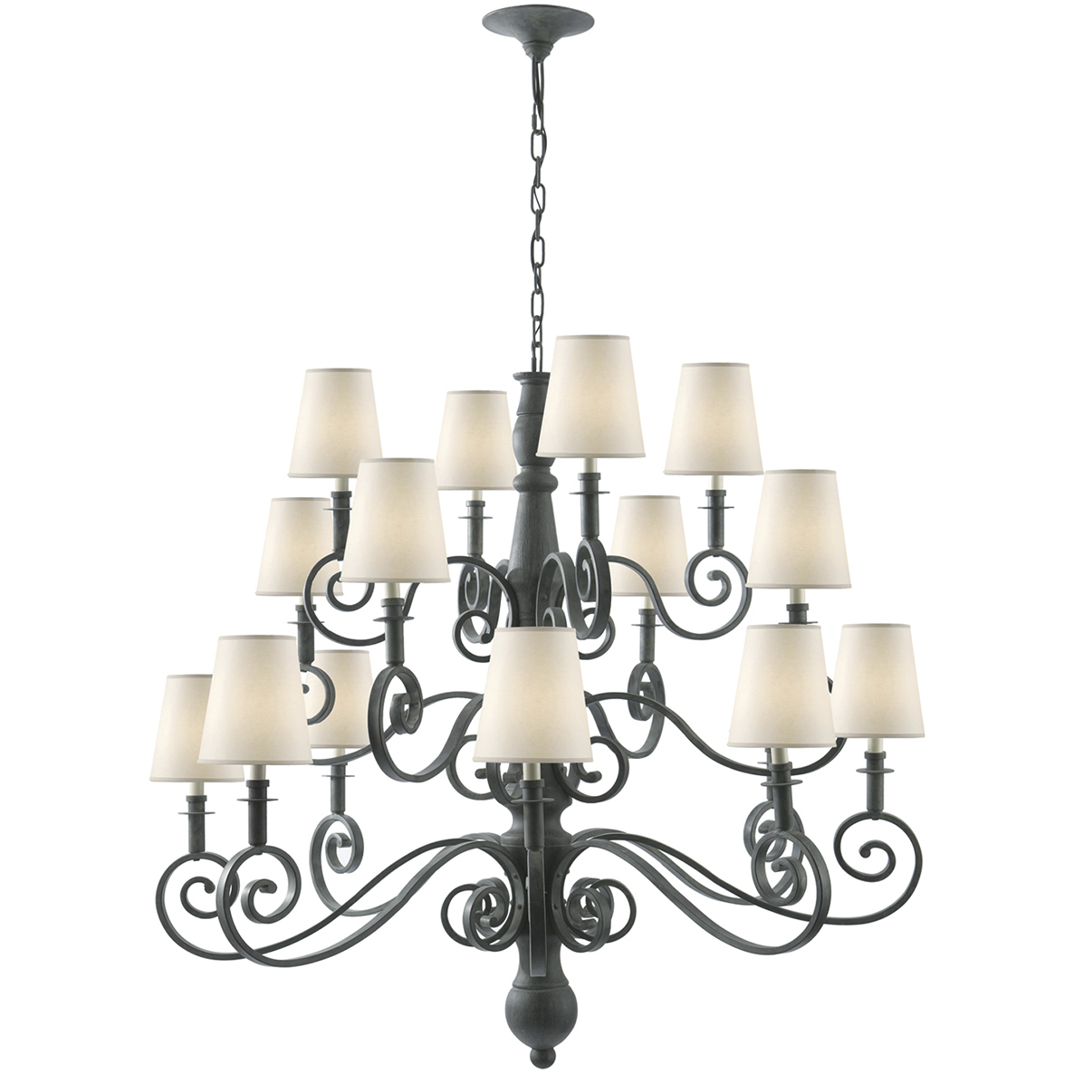 Thomas O'Brien Lillie Road 16 Light 46 inch Dark Green Chandelier Ceiling Light, Large