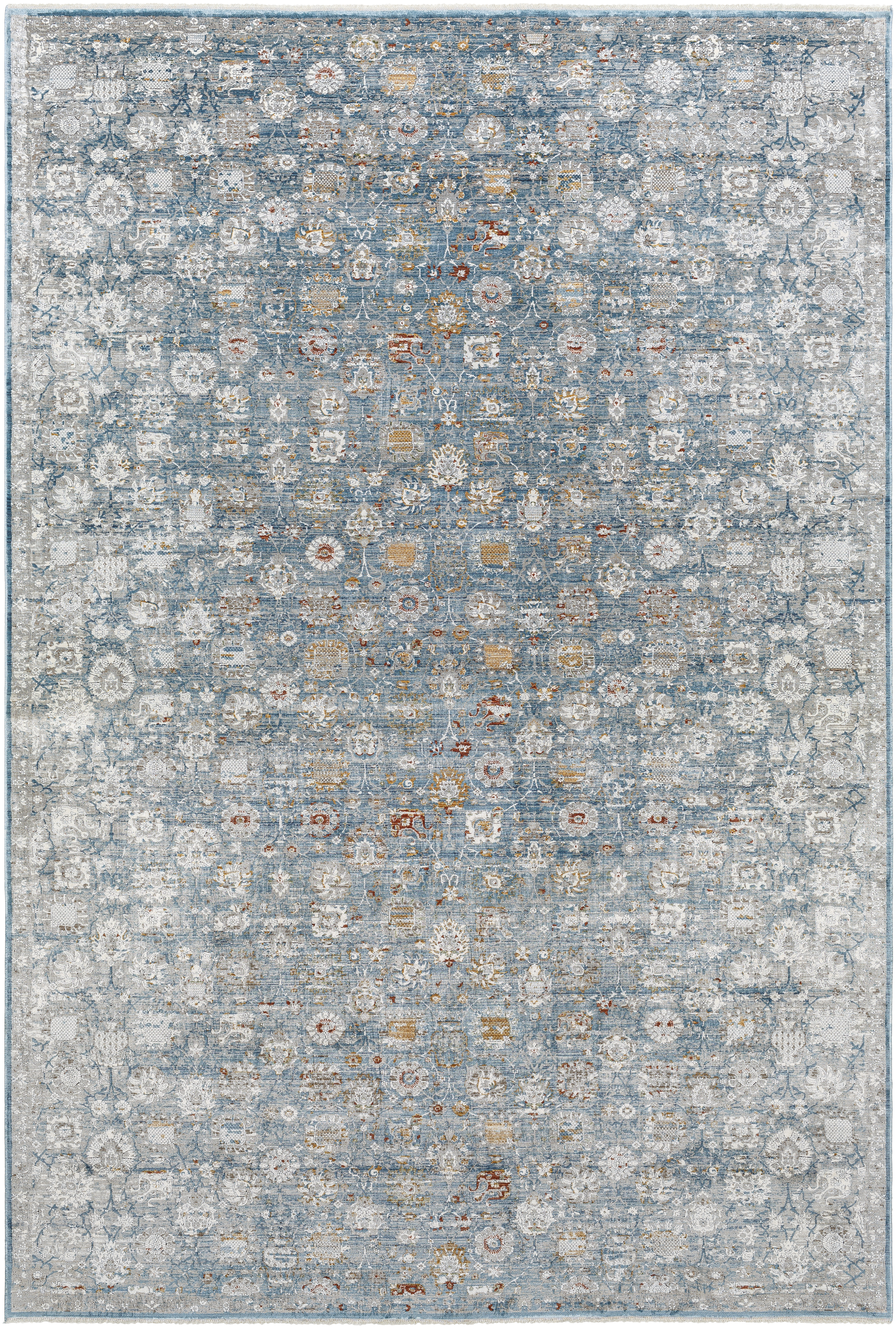 Isfahan 60 X 38 inch Gray Rug, Rectangle