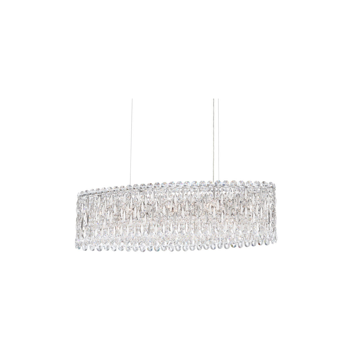 Sarella 12 Light 36 inch Antique Silver Linear Pendant Ceiling Light in Heritage
