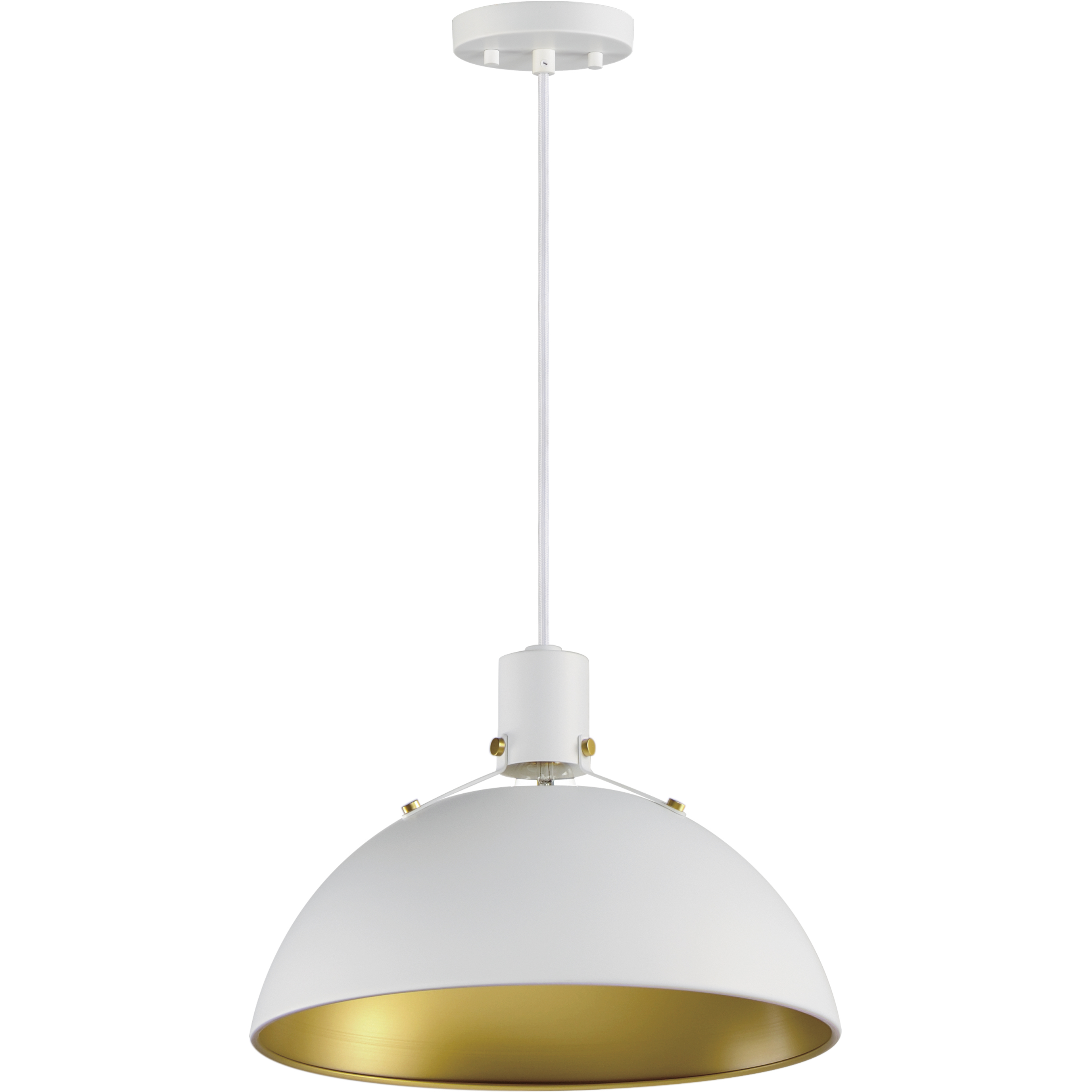 Dawn 1 Light 15.25 inch White and Satin Brass Single Pendant Ceiling Light