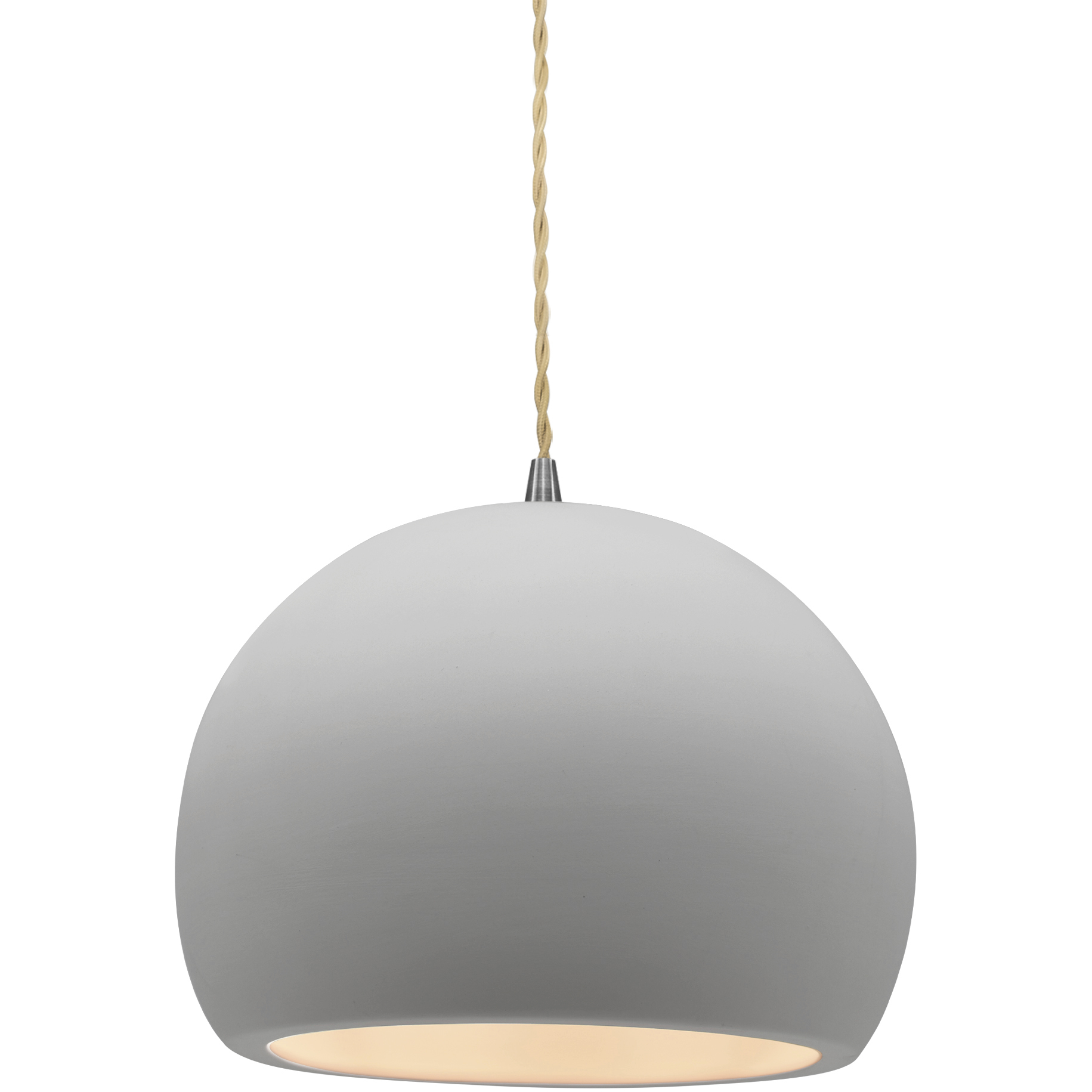 Radiance LED 7 inch Brushed Nickel and Bisque Pendant Ceiling Light