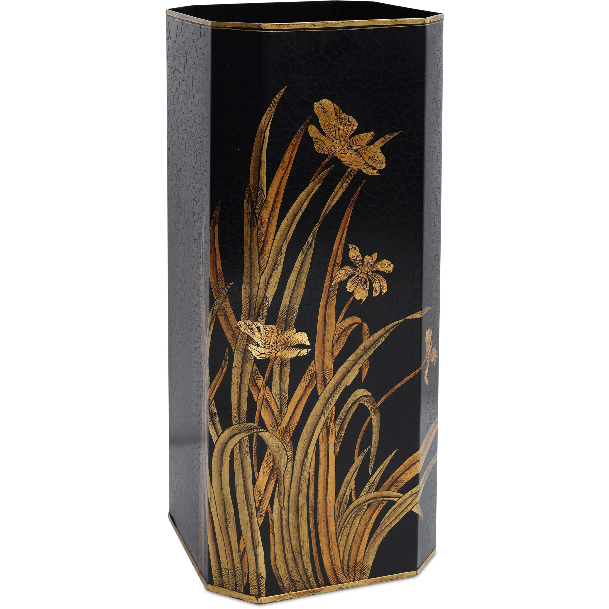 Glasshouse Black and Gold Umbrella Stand