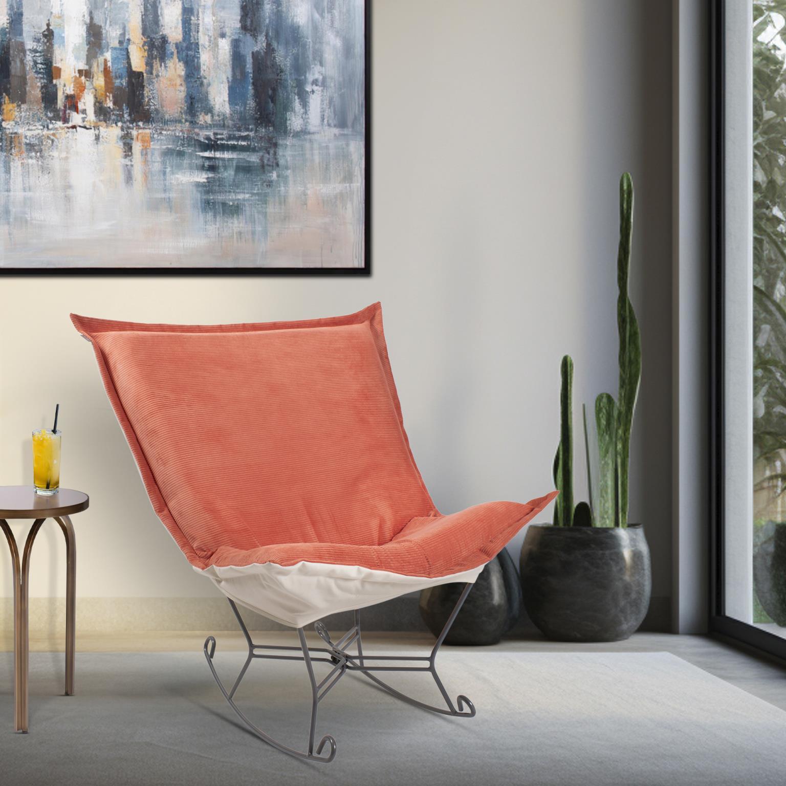 Pana 40 inch Terracotta Puff Rocker Ottoman
