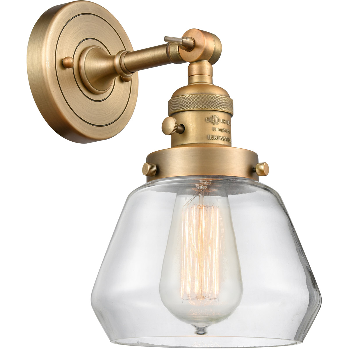 Franklin Restoration Fulton LED 7 inch Brushed Brass Sconce Wall Light, Franklin Restoration