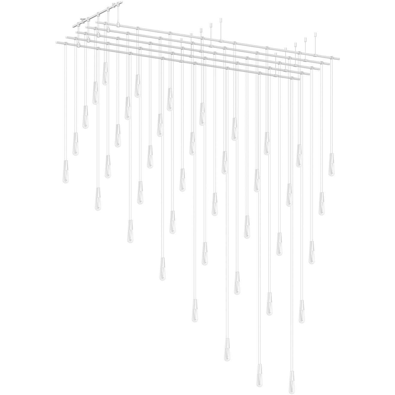 Suspenders LED 116.5 inch Satin White and Clear Chandelier Ceiling Light