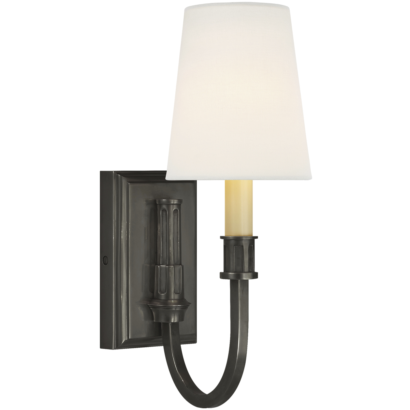 Thomas O'Brien Modern Library 1 Light 5 inch Bronze Sconce Wall Light in Linen