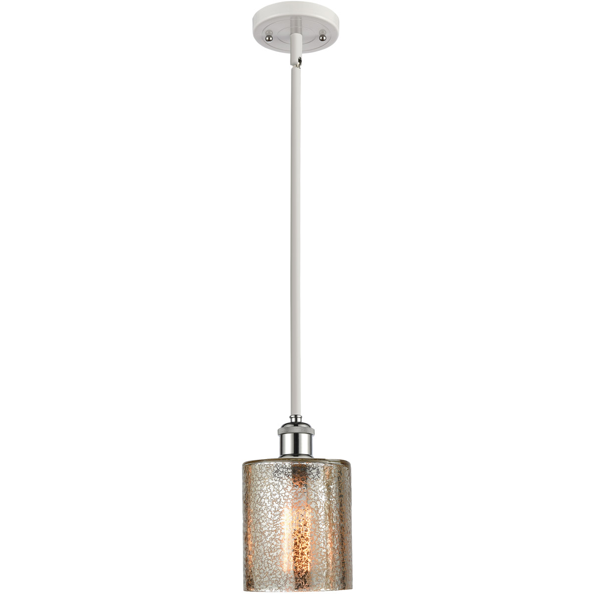 Ballston Cobbleskill 1 Light 5 inch White and Polished Chrome Pendant Ceiling Light in Mercury Glass, Ballston