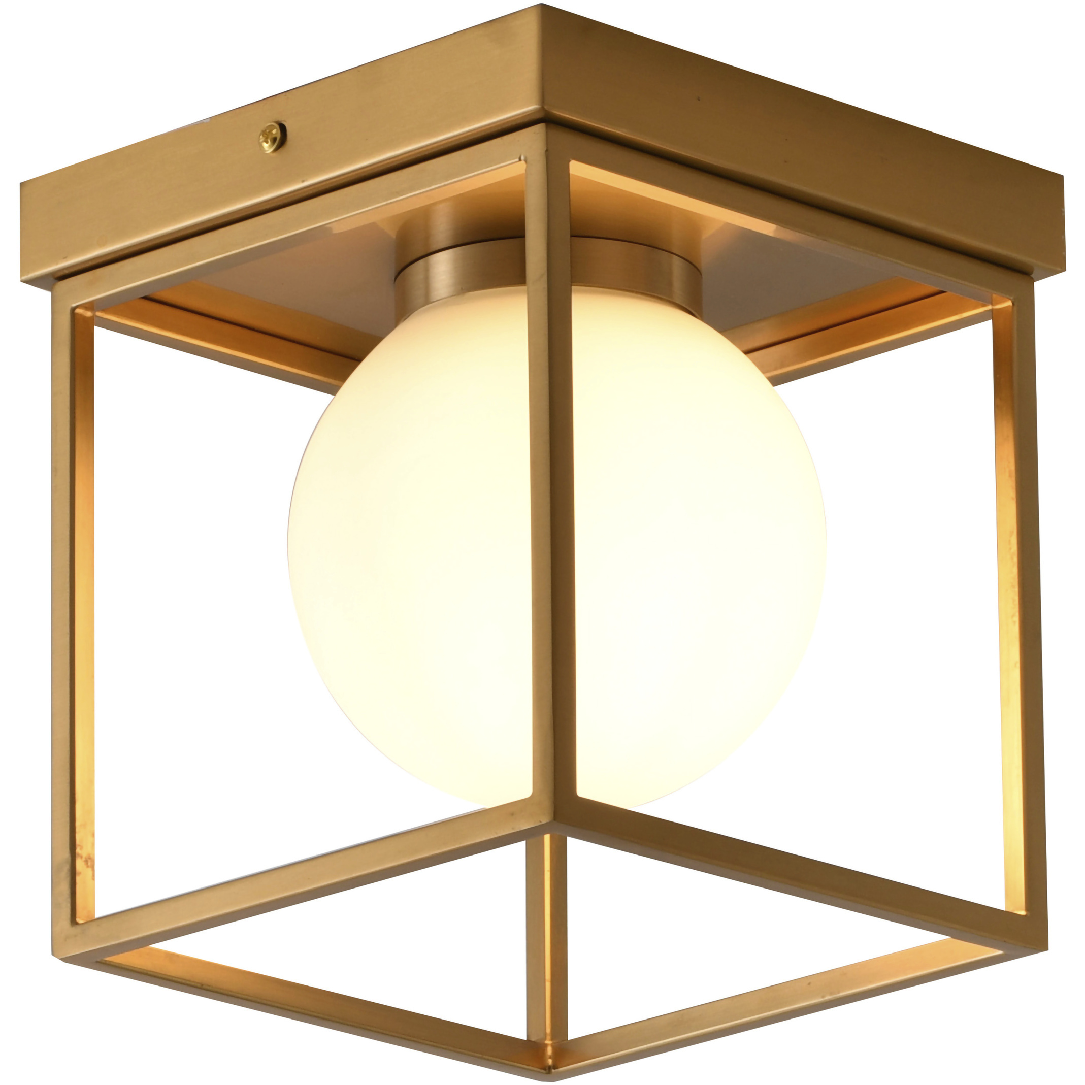 Canada 1 Light 7 inch Brass Semi Flush Mount Ceiling Light