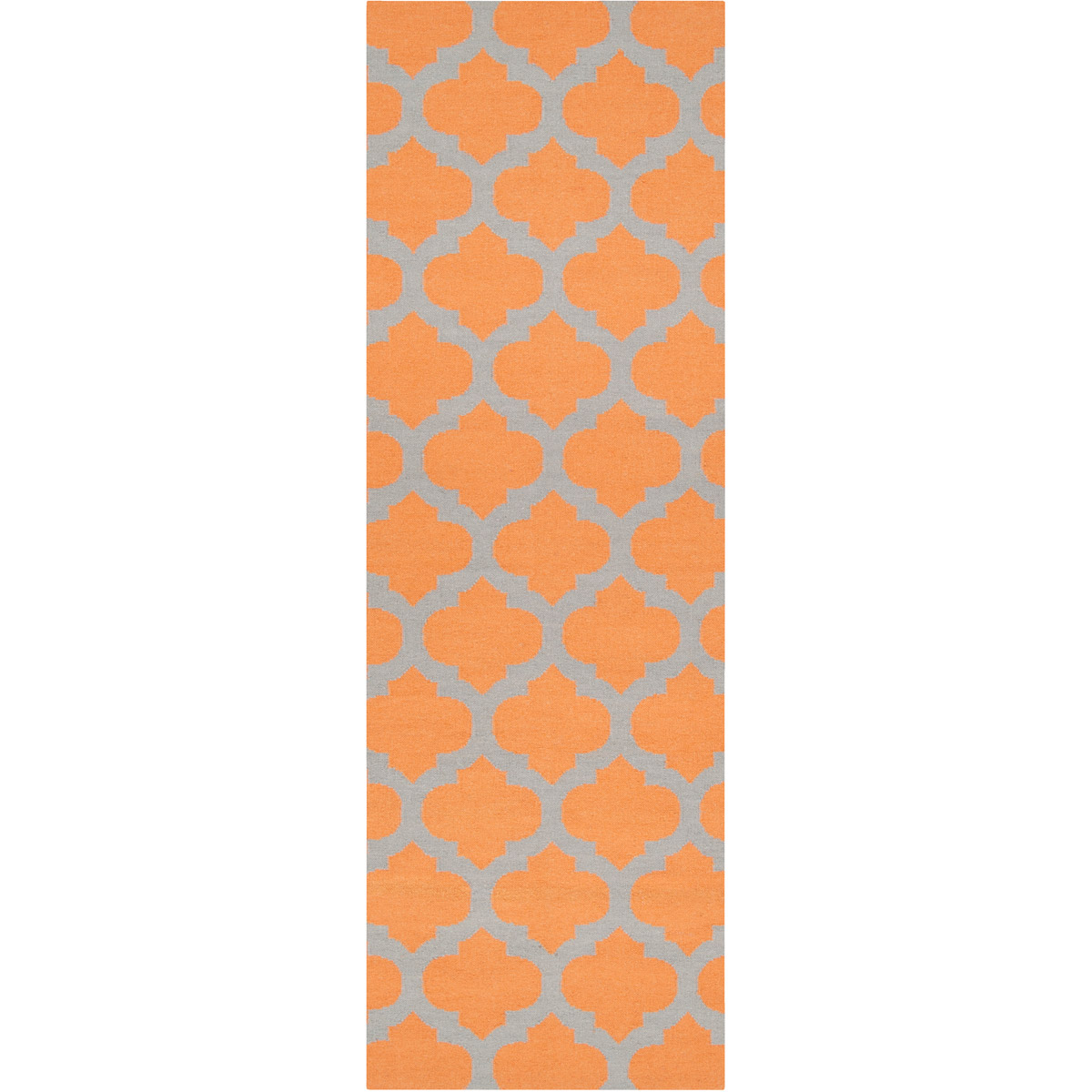 Frontier 96 X 30 inch Bright Orange, Medium Gray Rug