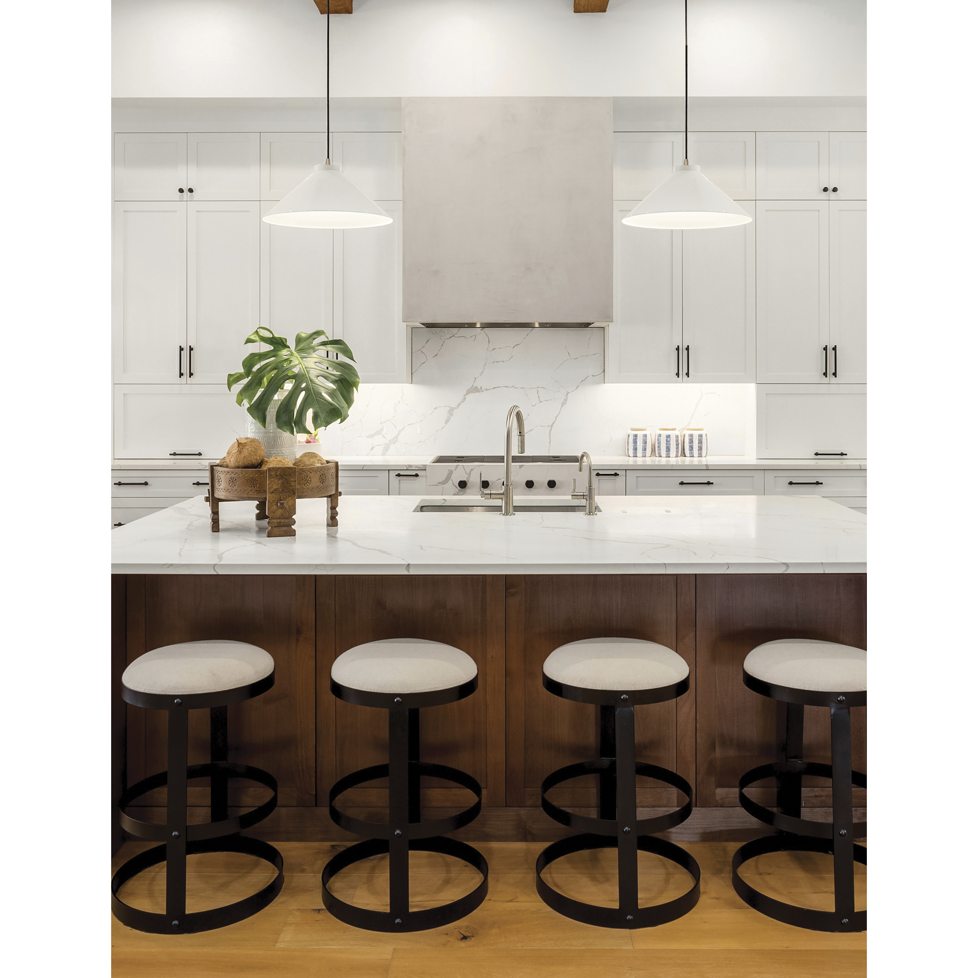 Radiance Collection 1 Light 11.75 inch Gloss White and Gloss White with Antique Brass Pendant Ceiling Light