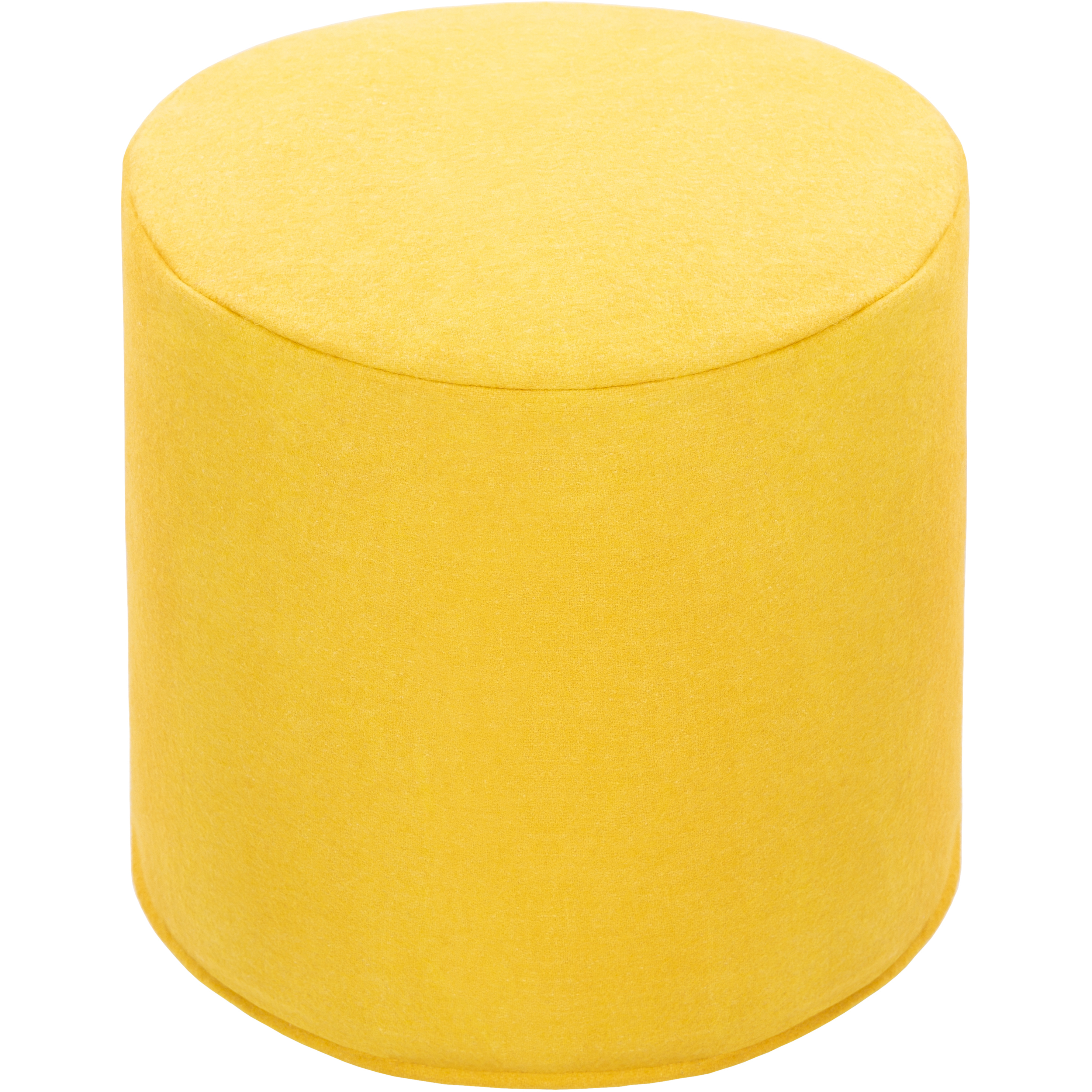 Shane 17 inch Yellow Pouf, Cylinder