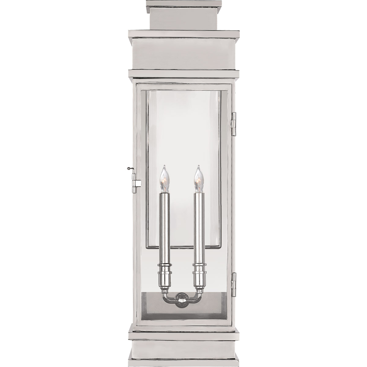 Chapman & Myers Linear Lantern 2 Light 29 inch Polished Nickel Outdoor Wall Lantern, Large