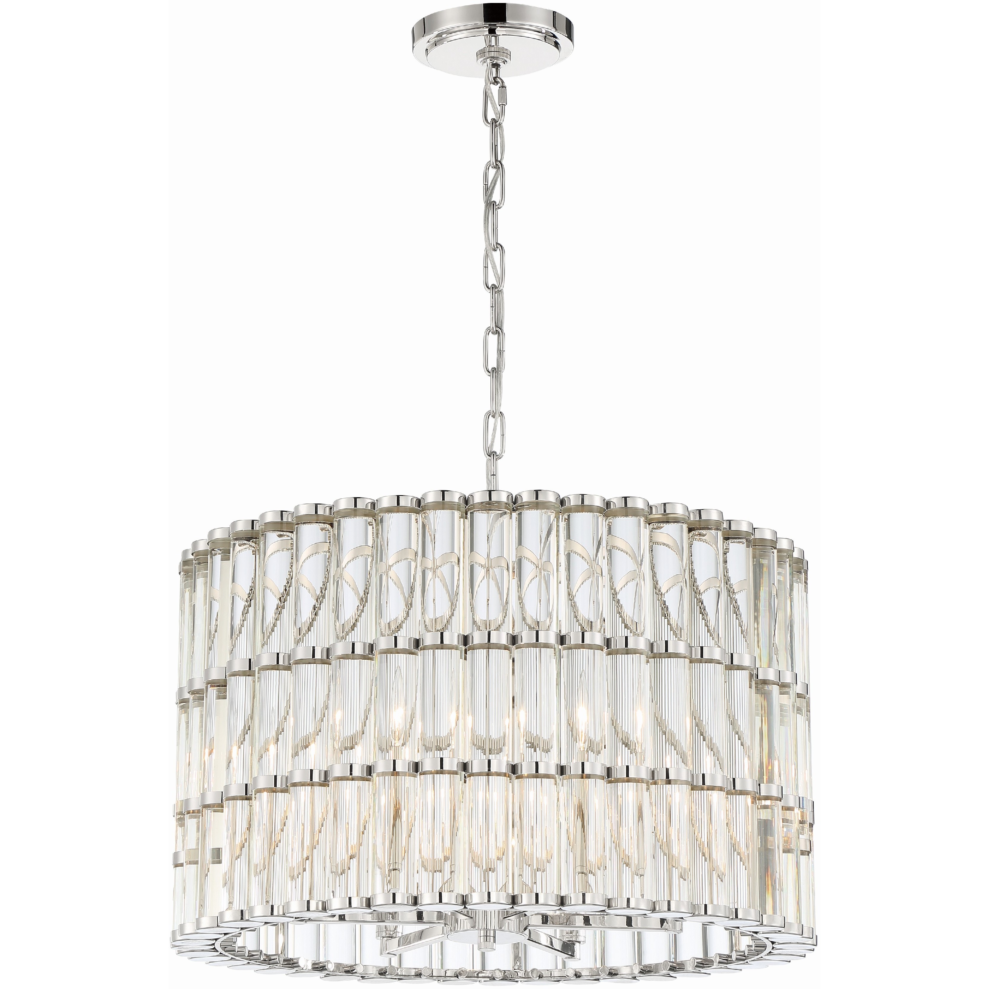 Elliot 6 Light 22.5 inch Polished Nickel Chandelier Ceiling Light