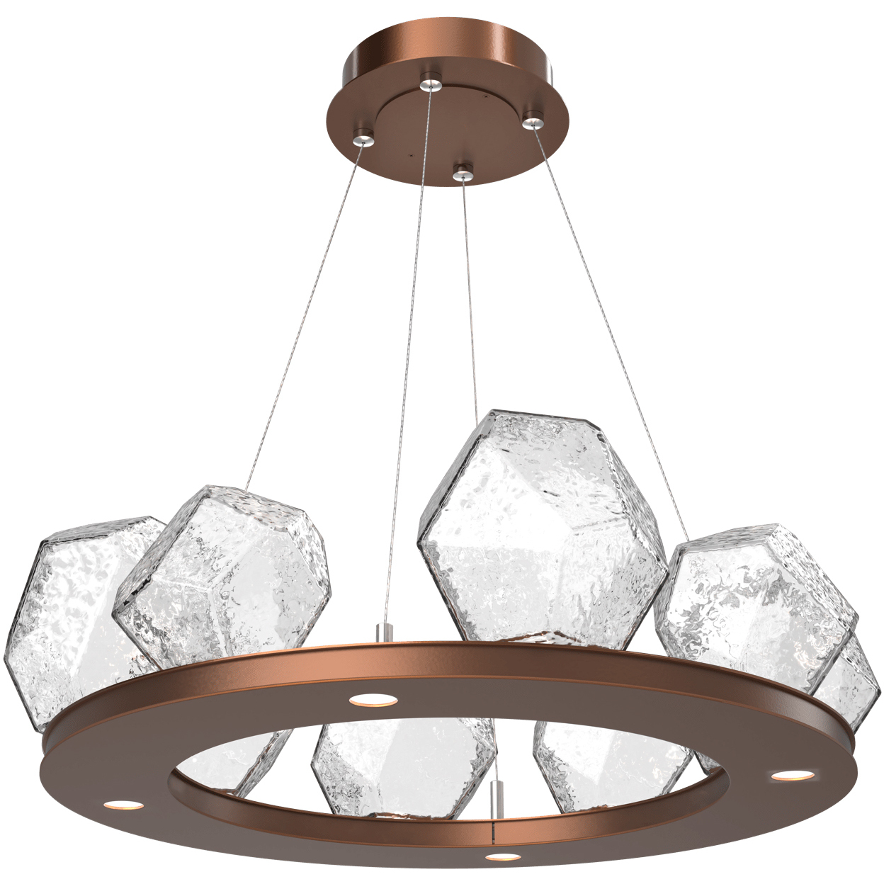 Gem LED 27.4 inch Burnished Bronze Chandelier Ceiling Light in 3000K LED, Clear, Ring