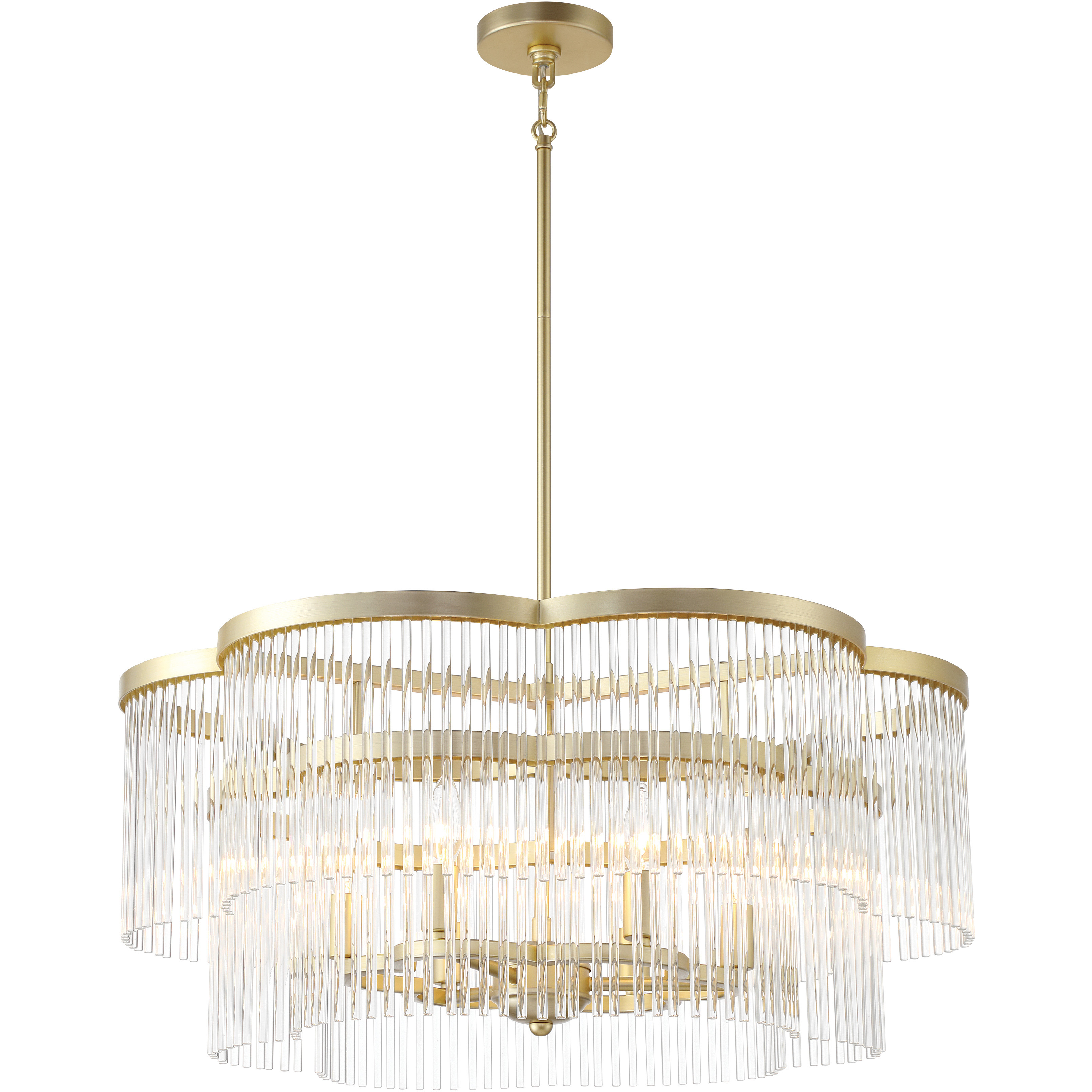 Azura 6 Light 28 inch Heirloom Brass Scalloped Pendant Ceiling Light