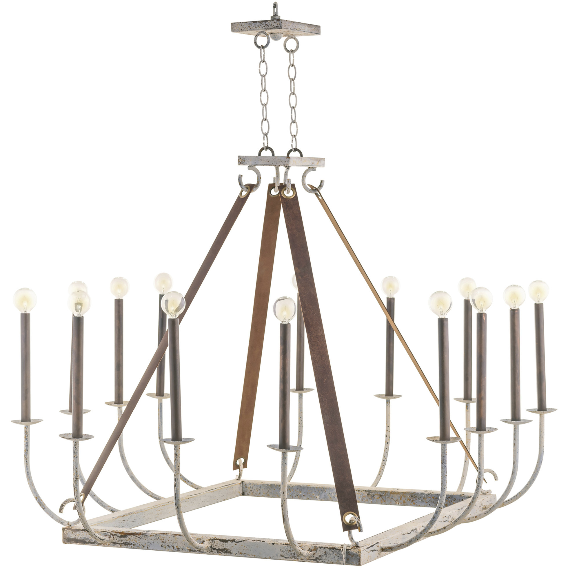 Hill Country 14 Light Antique White and Darkened Copper Chandelier Ceiling Light
