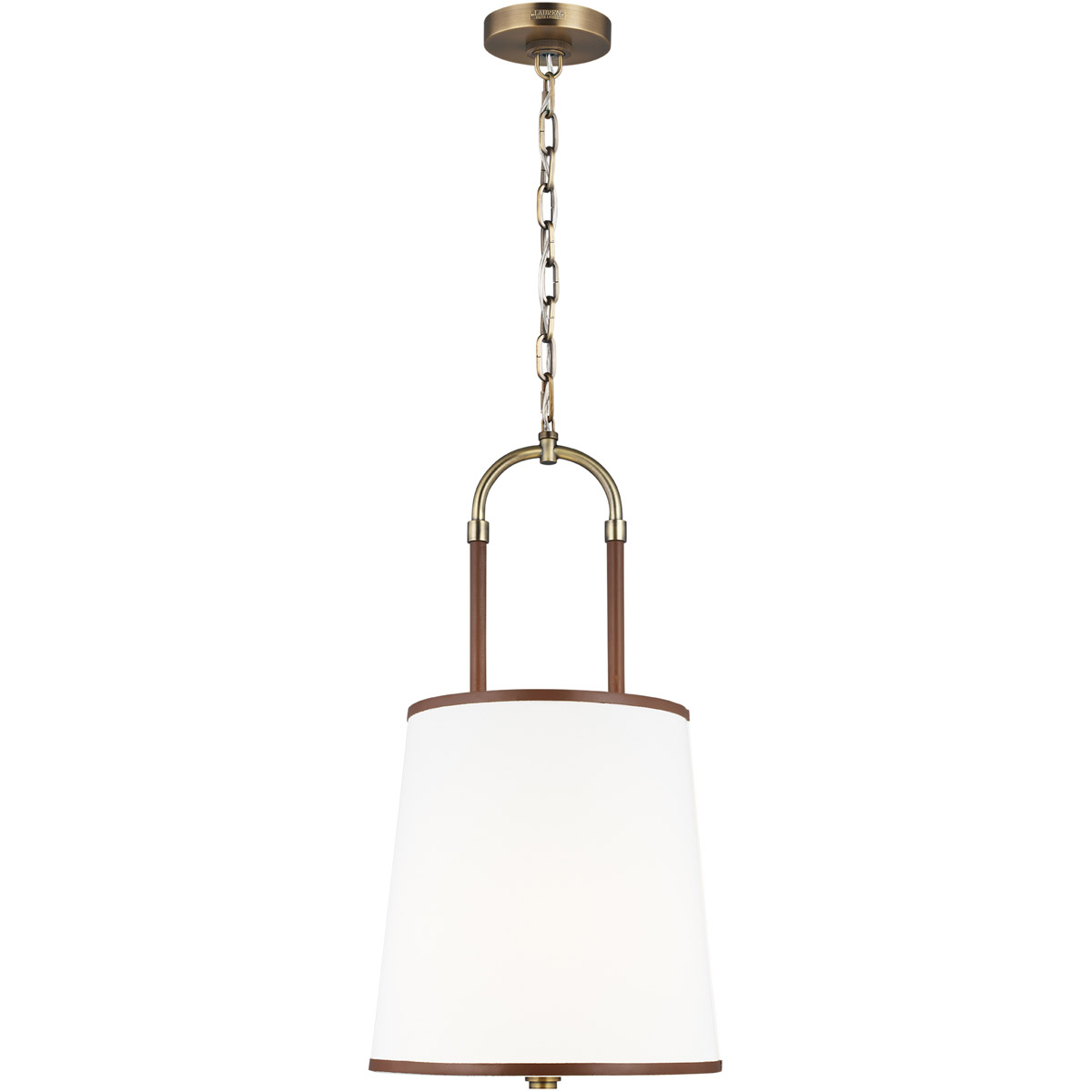 Katie 1 Light 12.25 inch Time Worn Brass / Saddle Leather Pendant Ceiling Light