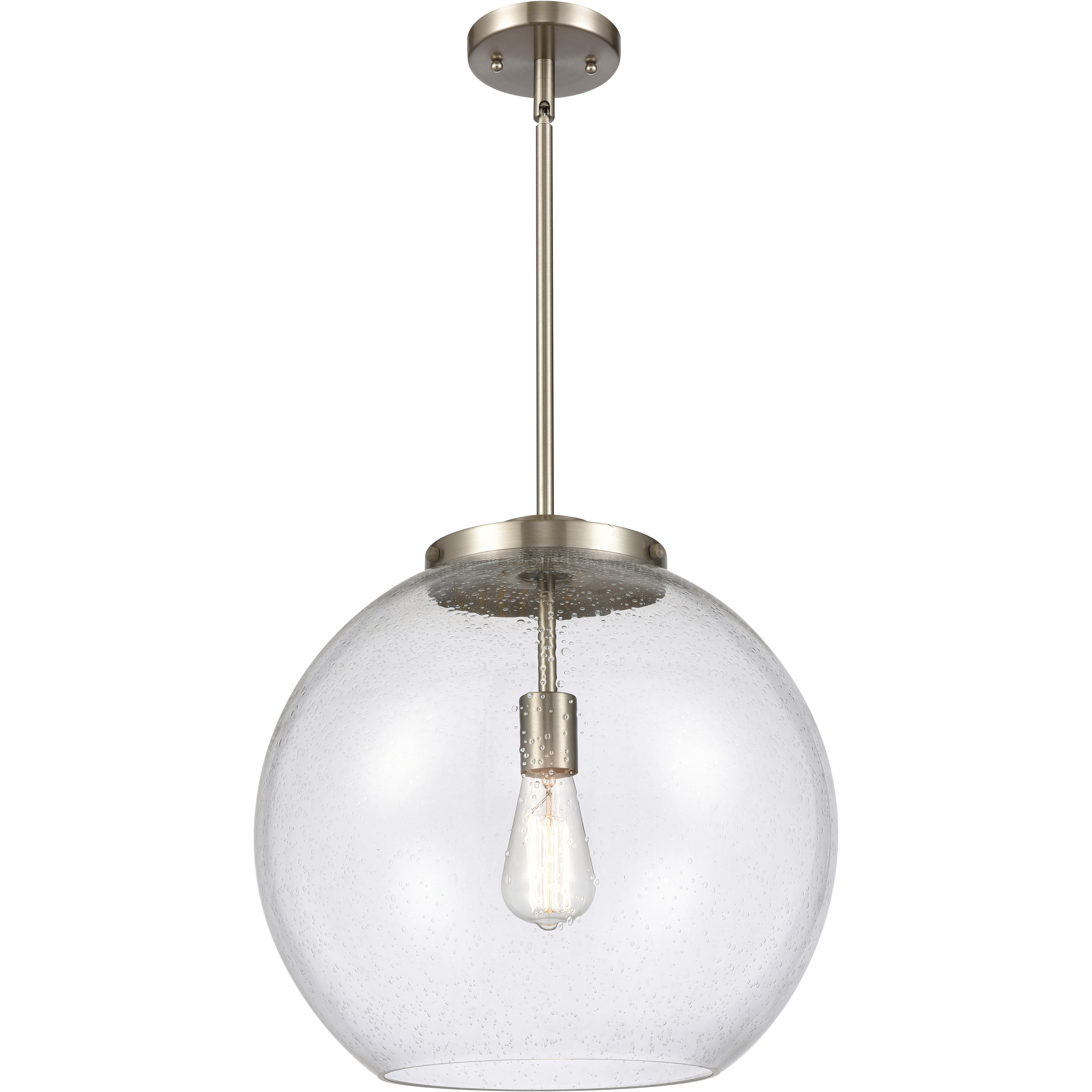 Ballston Athens 1 Light 15.75 inch Brushed Satin Nickel Pendant Ceiling Light in Incandescent, Seedy