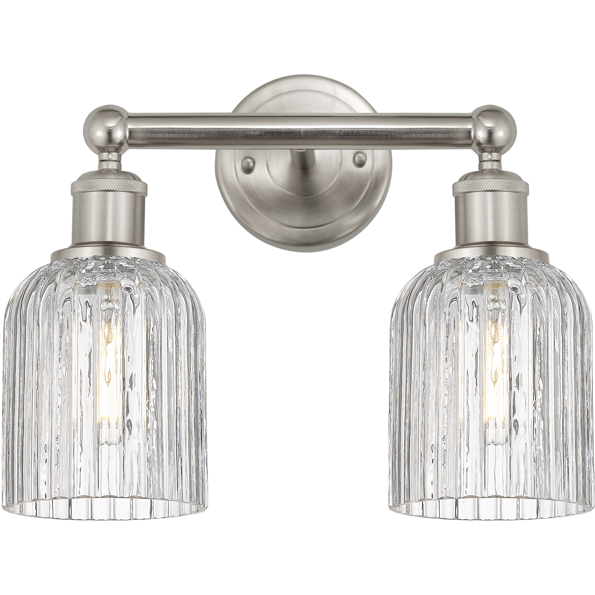 Bridal Veil 2 Light 14 inch Satin Nickel Bath Vanity Light Wall Light in Clear