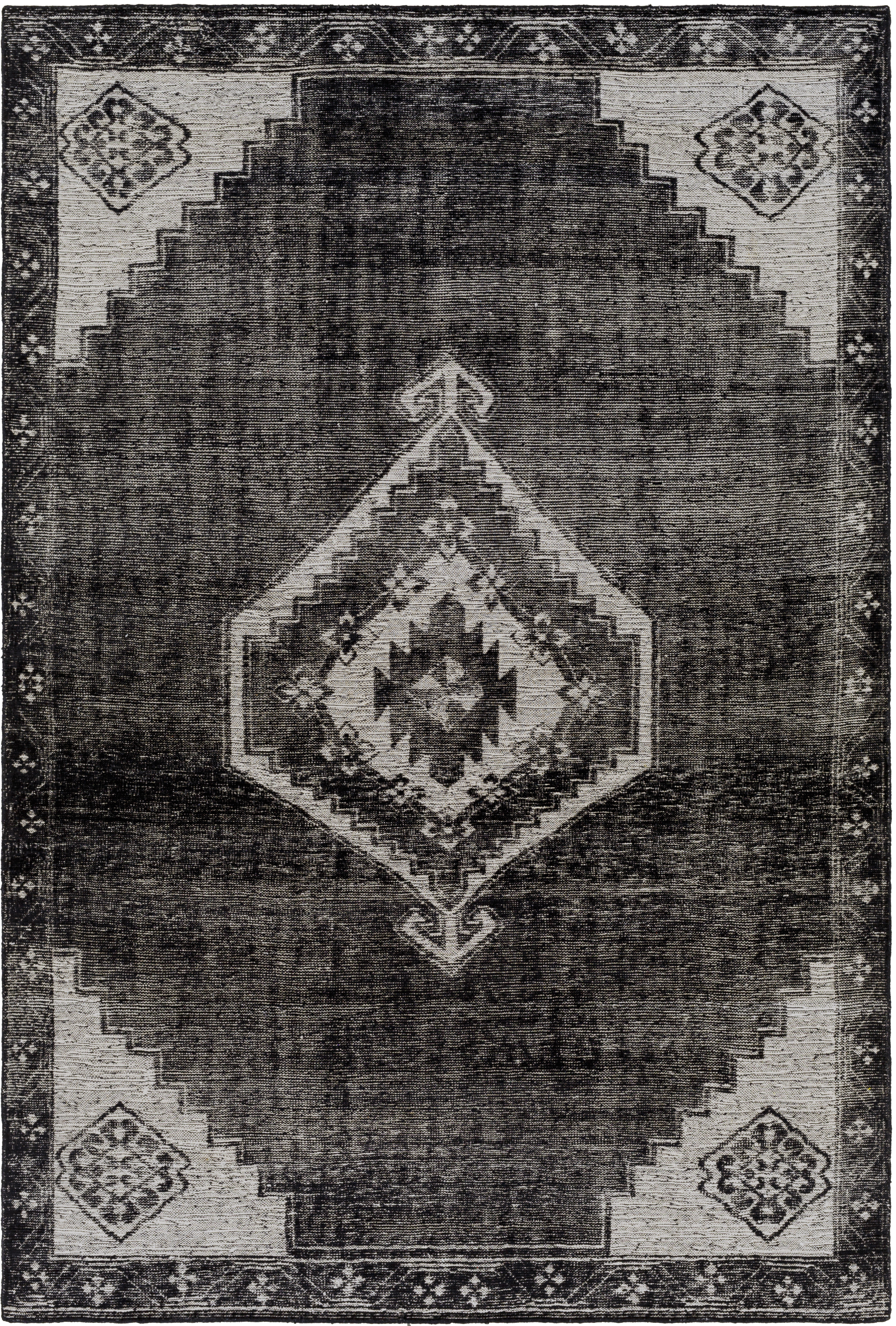 Burnley 108 X 72 inch Black Rug in 6 X 9, Rectangle