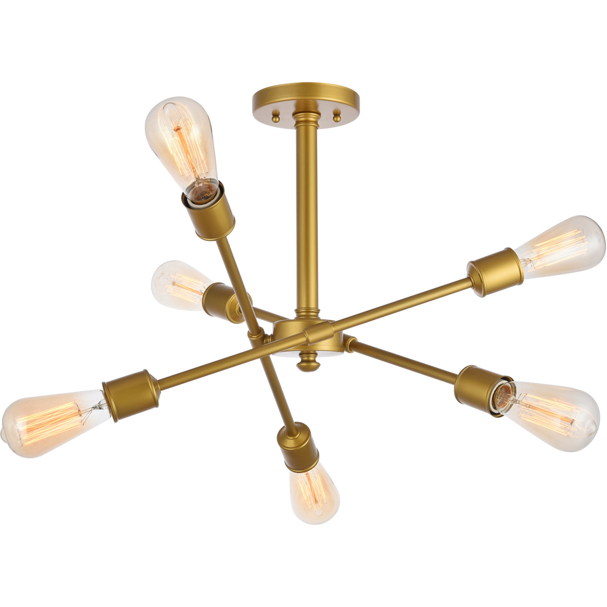 Newtown 6 Light 17.1 inch Brass Flush Mount Ceiling Light