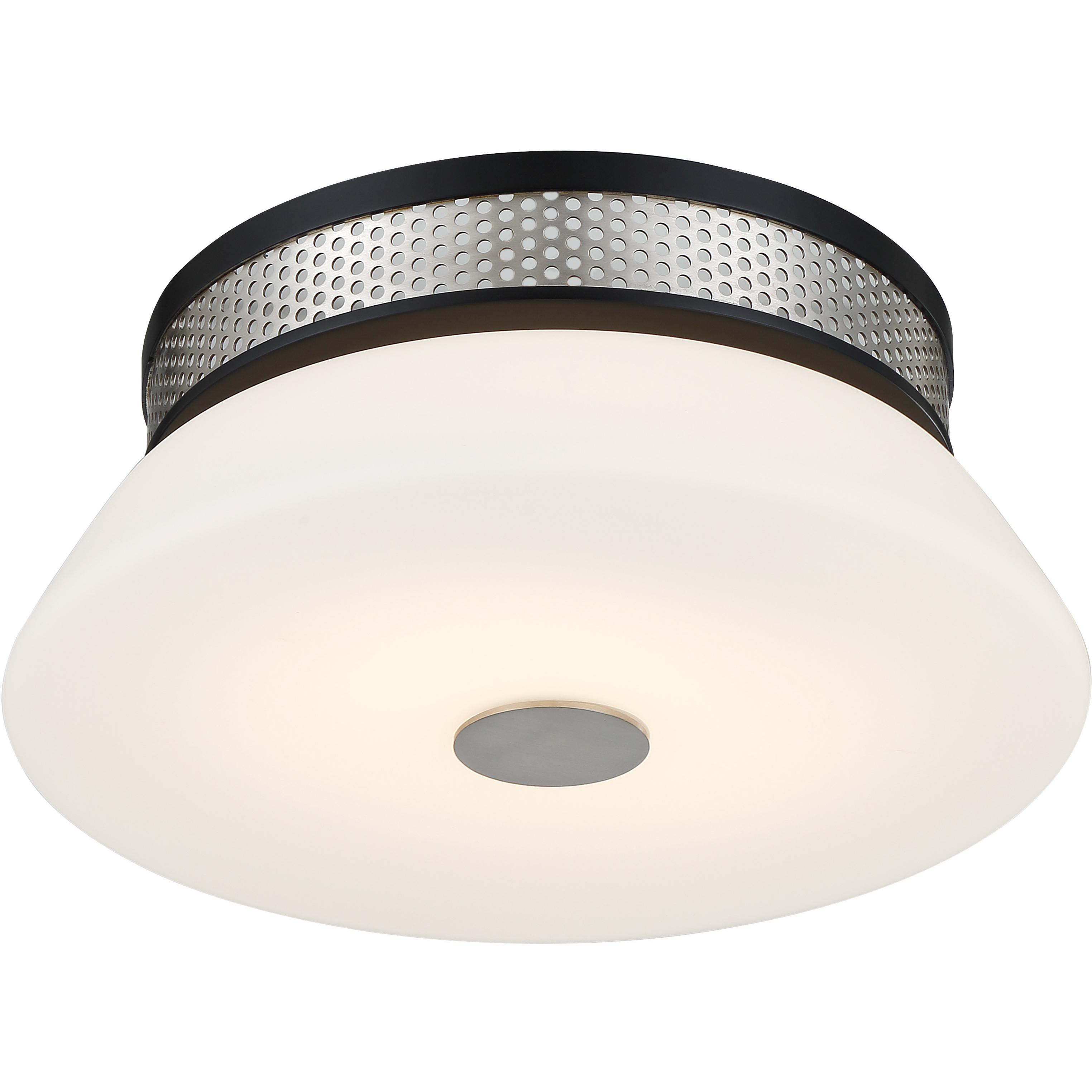 Tauten LED 12 inch Coal With Brushed Nickel Flush Mount Ceiling Light