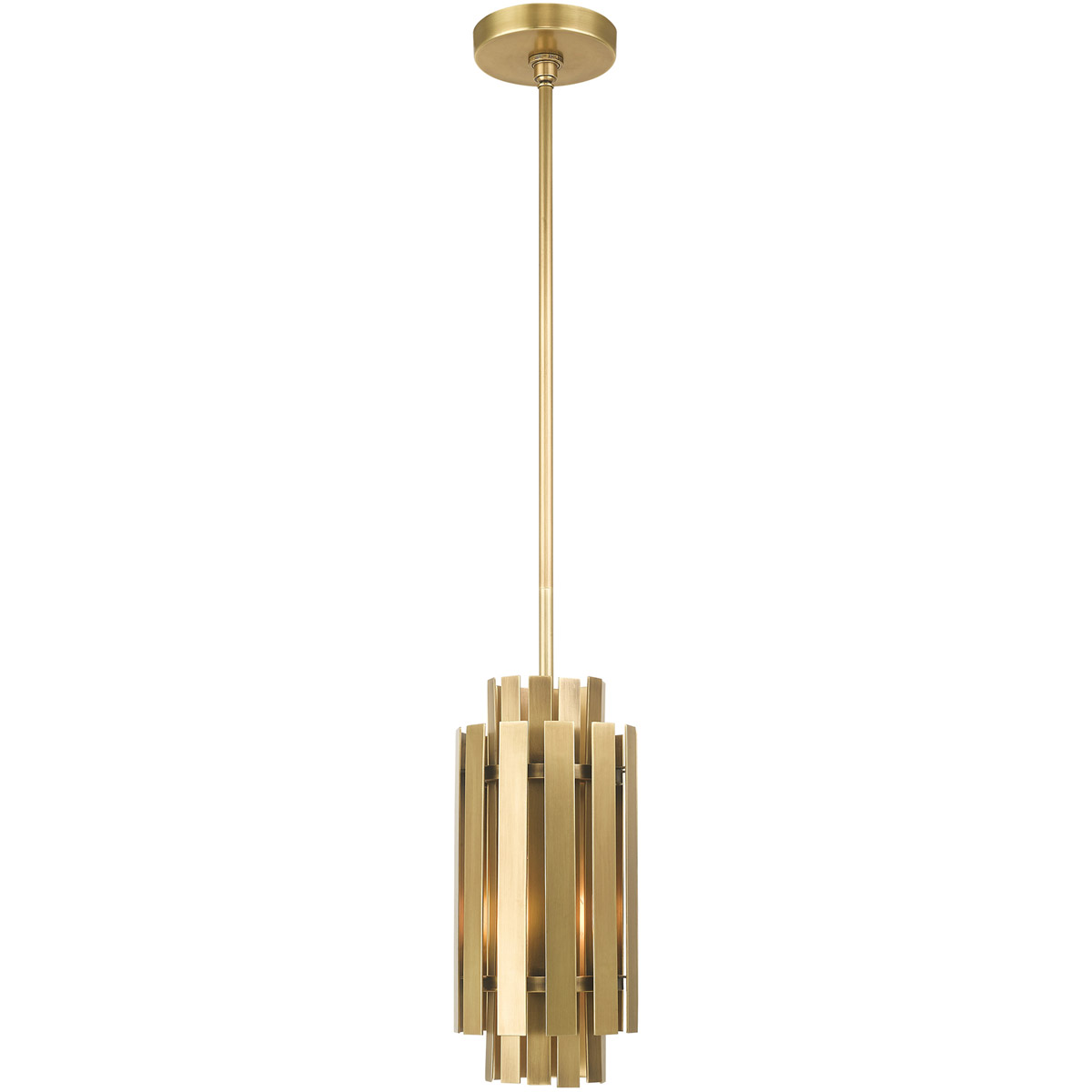 Greenwich 1 Light 6 inch Natural Brass Single Pendant Ceiling Light