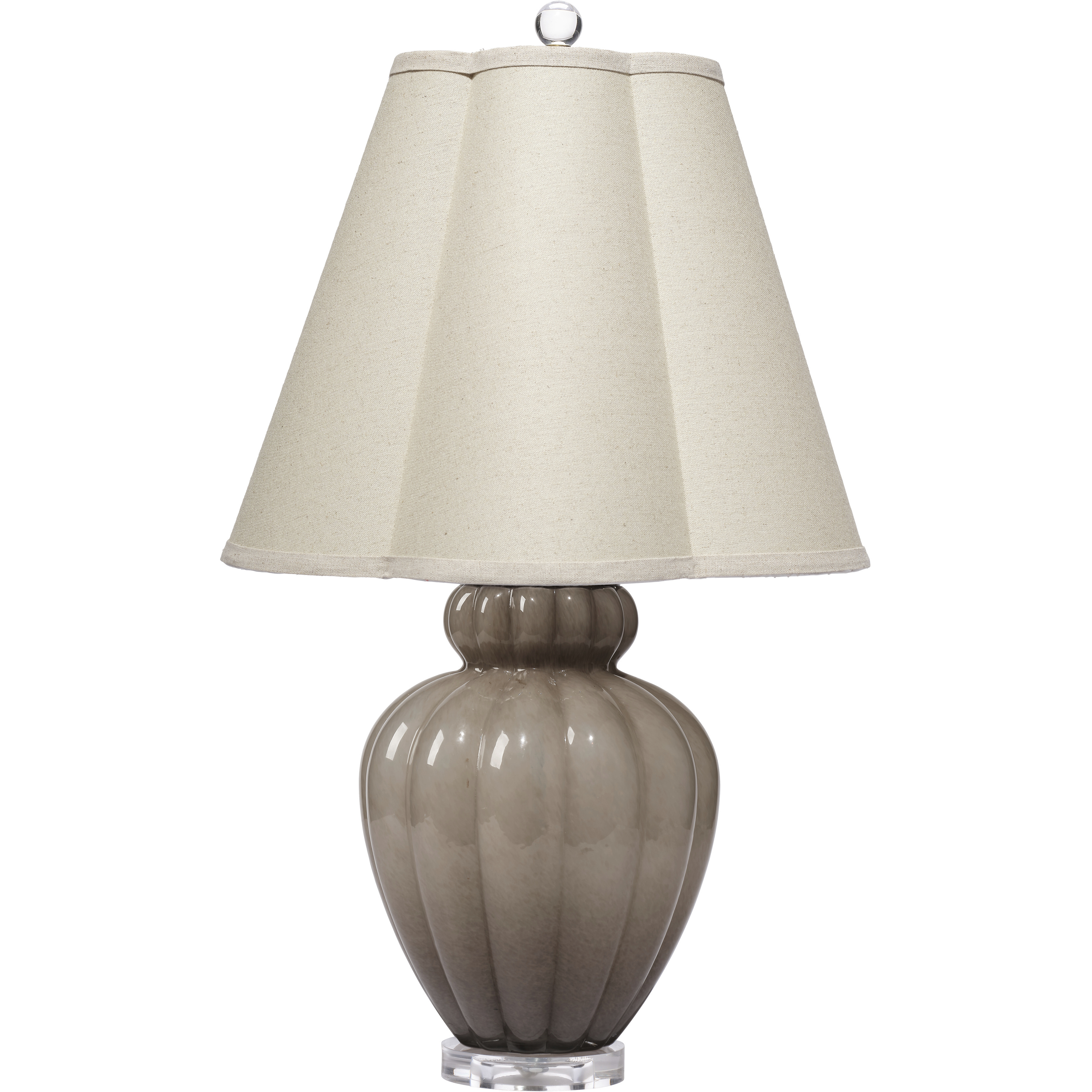 Agnes 26 inch 150 watt Blown Glass Taupe Table Lamp Portable Light