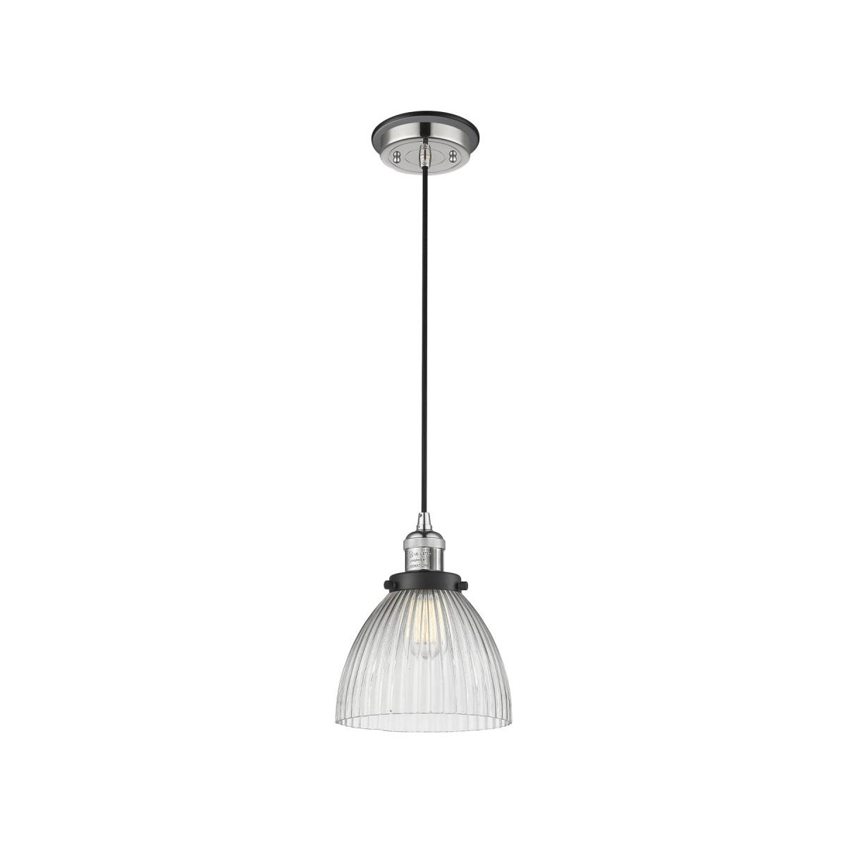 Franklin Restoration Seneca Falls 1 Light 9.5 inch Polished Nickel/Matte Black Pendant Ceiling Light