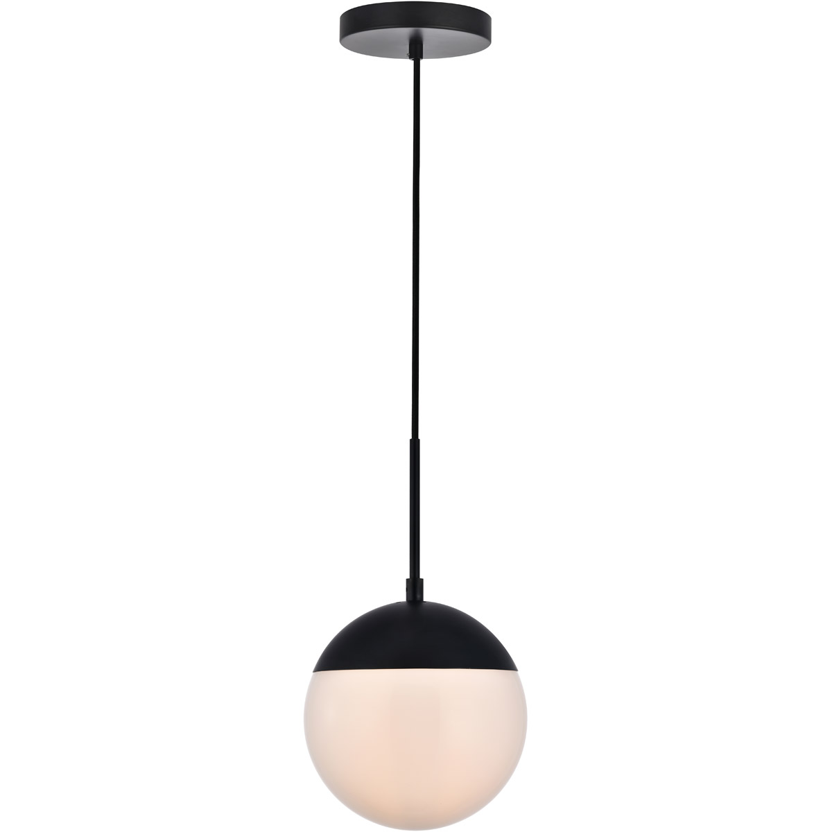 Eclipse 1 Light 8 inch Black Pendant Ceiling Light