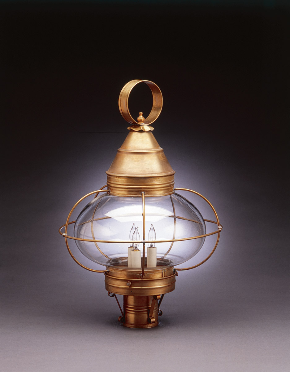 Onion 1 Light 22 inch Verdi Gris Post Lamp in Clear Glass, One 75W Medium