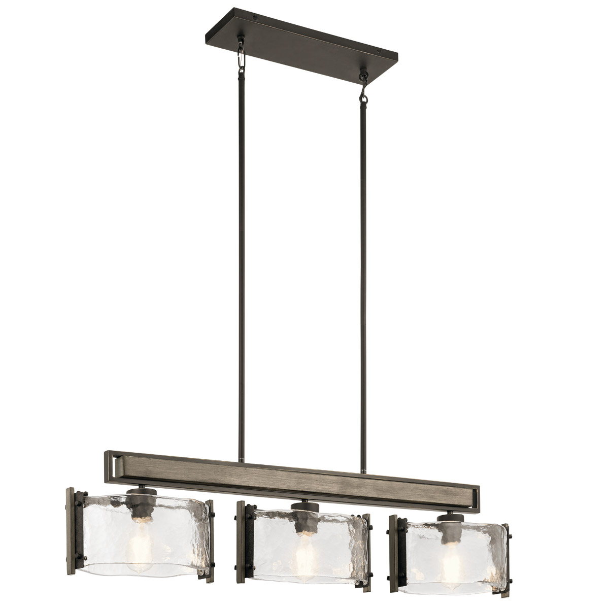 Aberdeen 3 Light 7.75 inch Olde Bronze Chandelier Linear Ceiling Light, Single