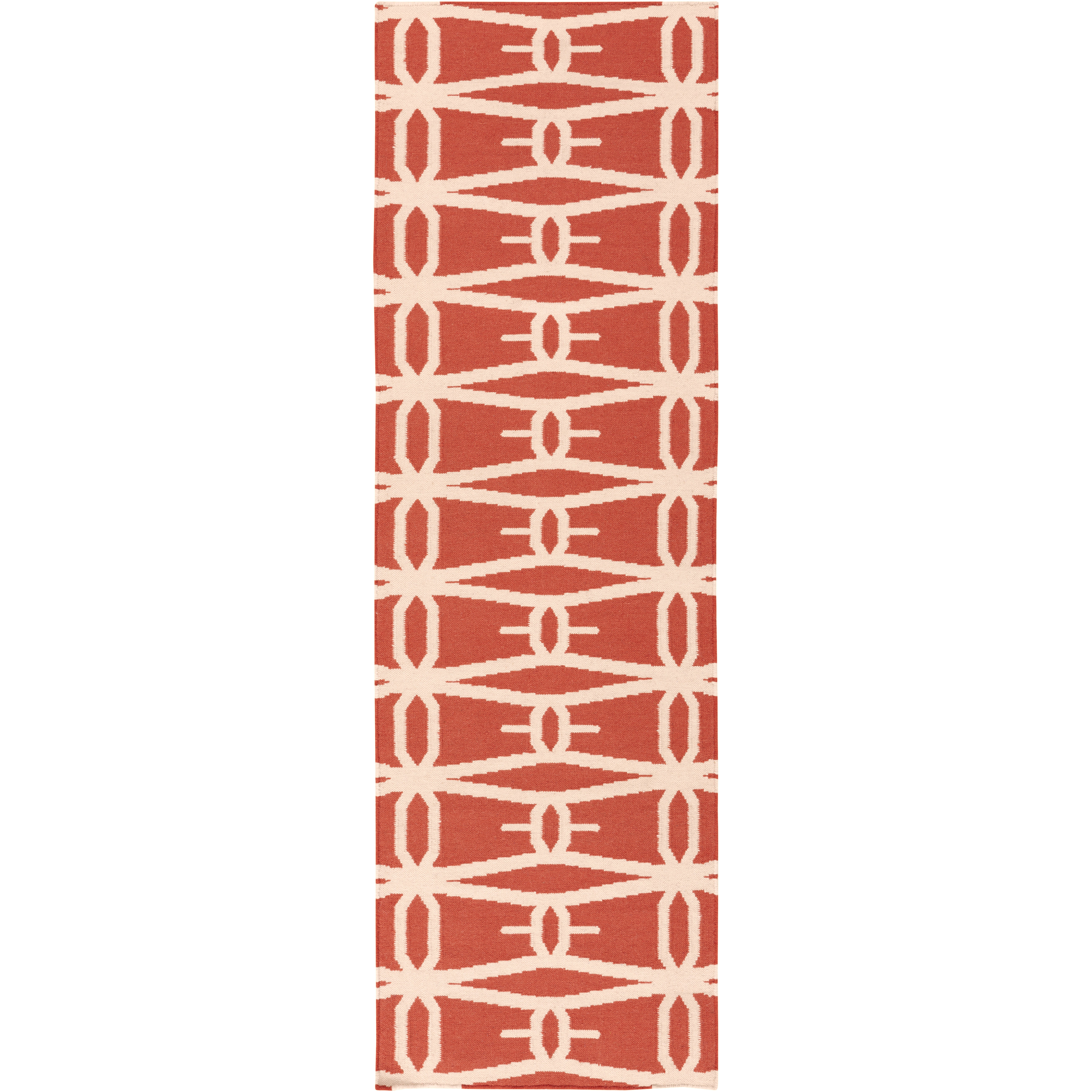 Fallon 96 X 30 inch Bright Orange, Beige Rug