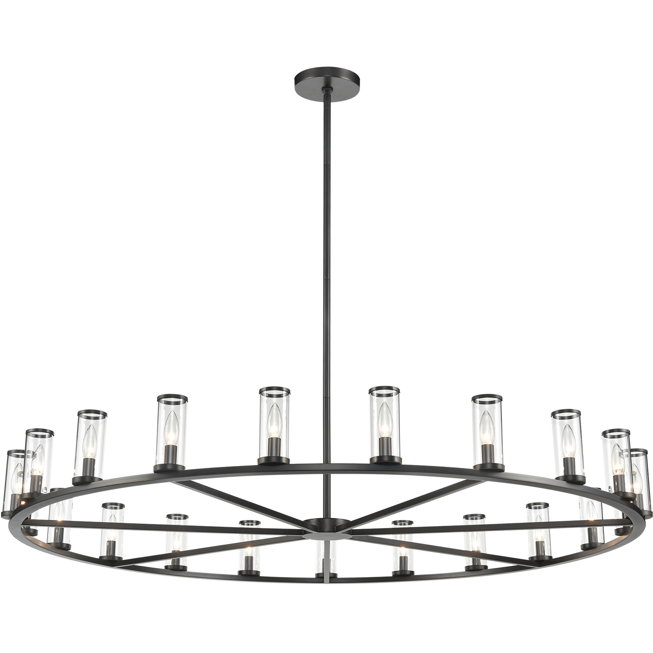 Revolve 21 Light 60.38 inch Clear Glass/Urban Bronze Chandelier Ceiling Light
