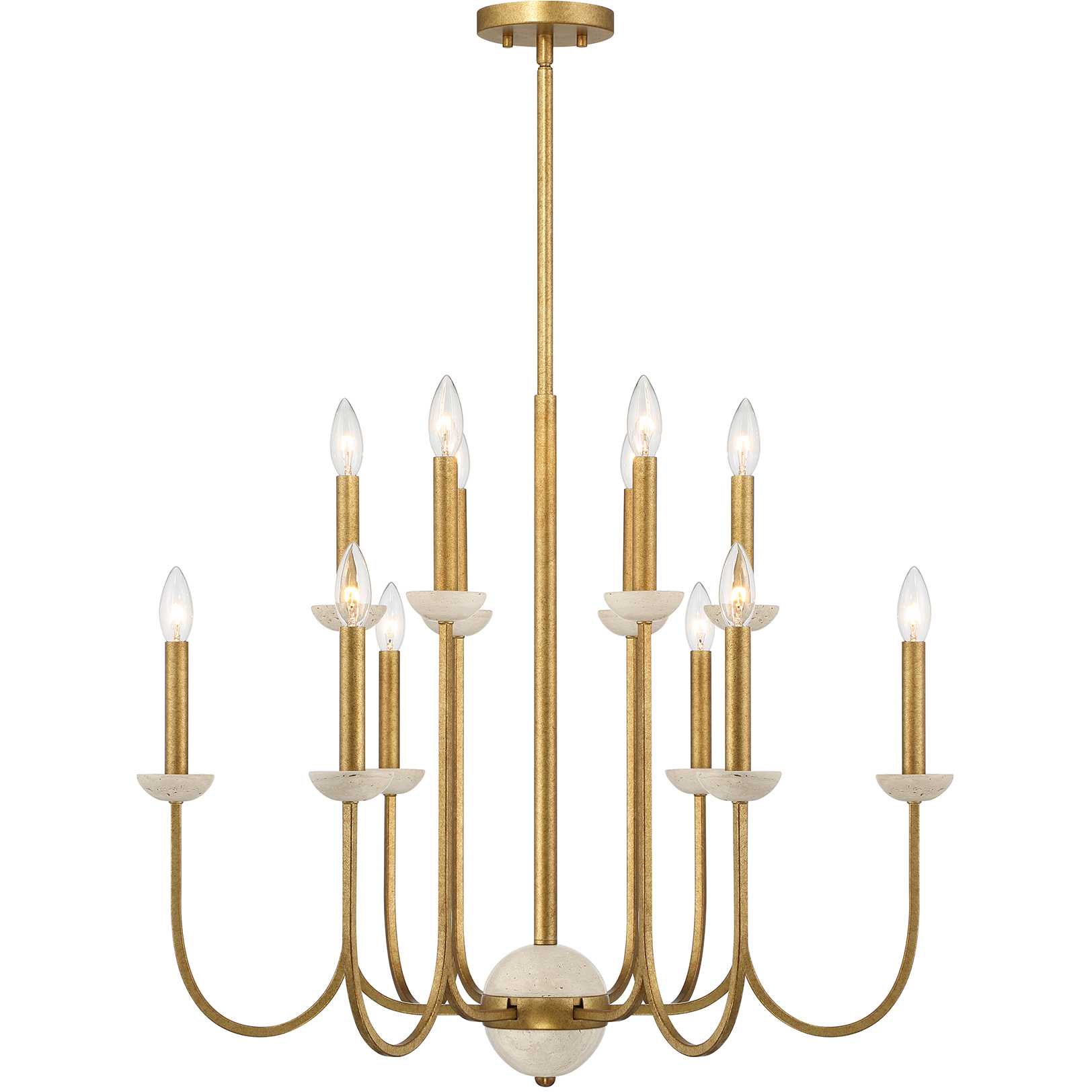 Oakhurst 12 Light 30 inch Antique Gold Chandelier Ceiling Light