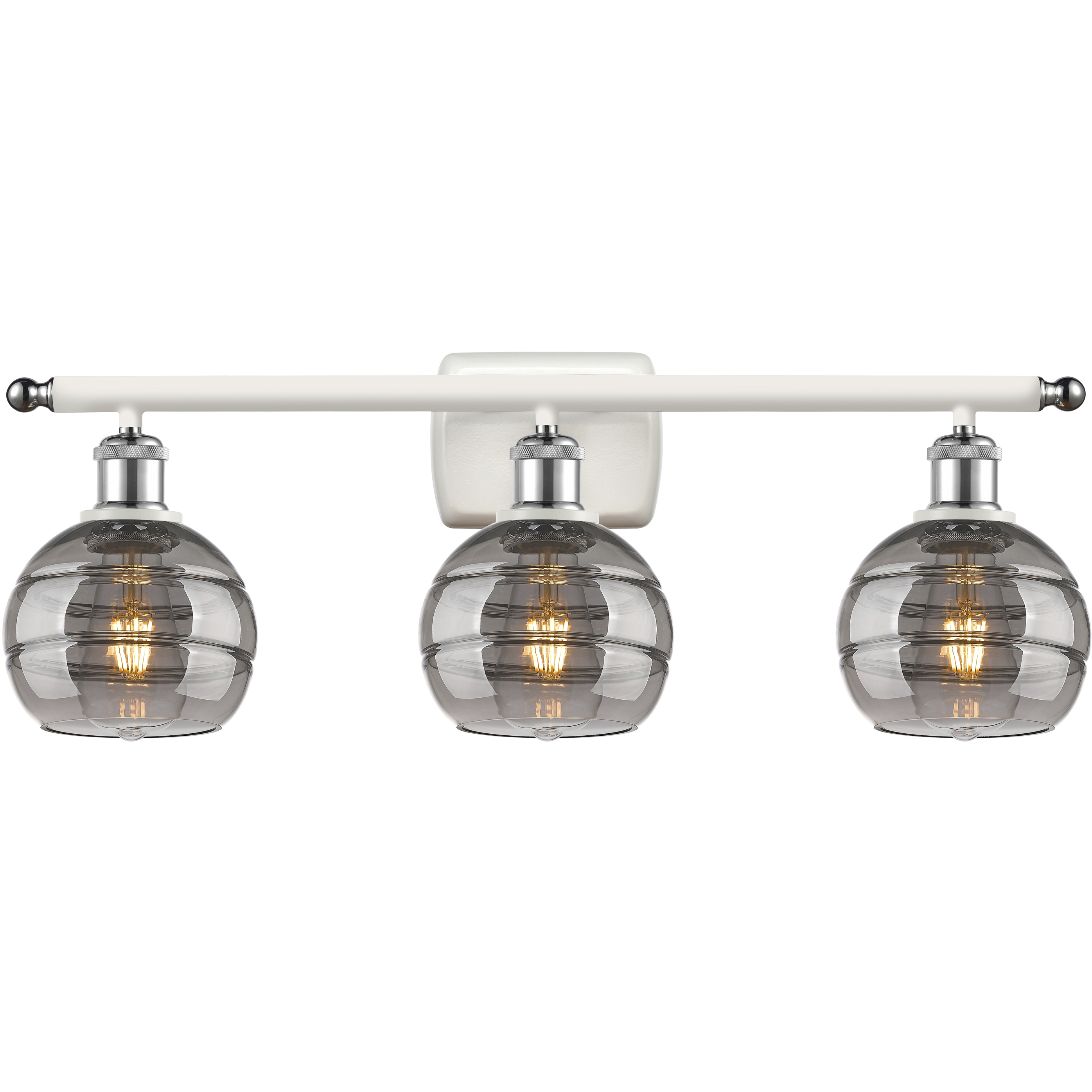 Ballston Rochester 3 Light 25.88 inch White Polished Chrome Bath Vanity Light Wall Light