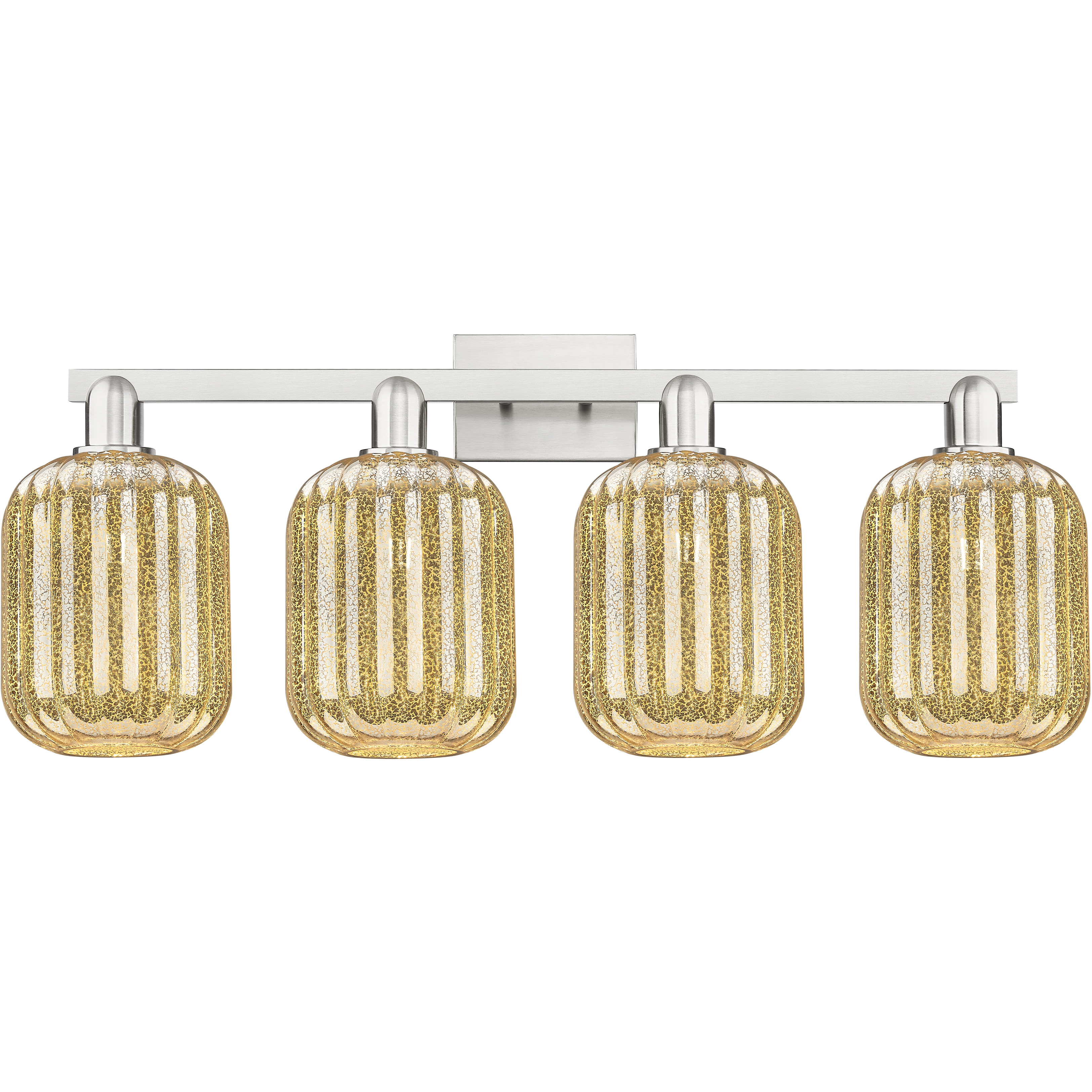 Preston 4 Light 36 inch Brushed Satin Nickel Bath Vanity Light Wall Light in Mercury Glass
