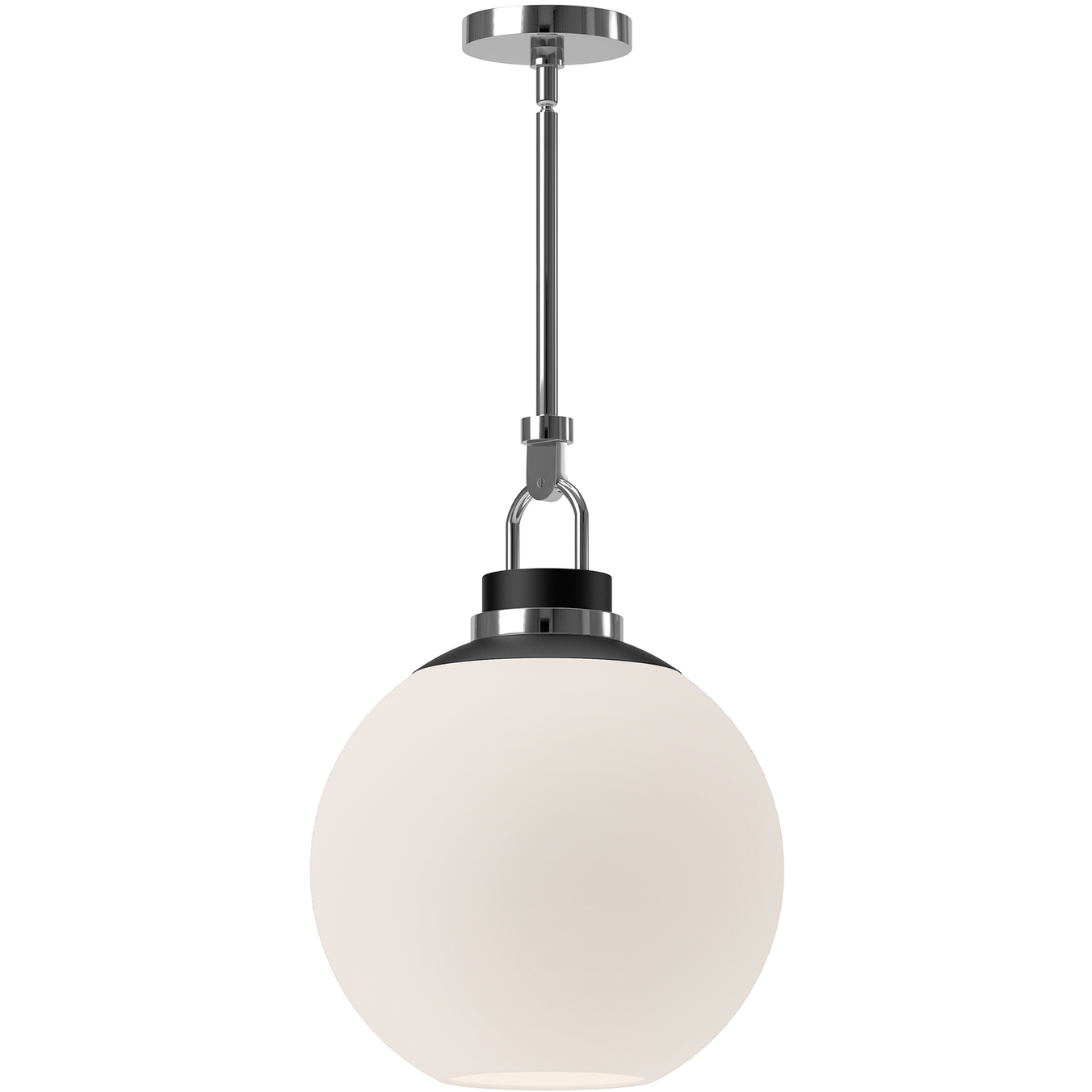 Alora Mood Copperfield 1 Light 15.75 inch Chrome Pendant Ceiling Light in Matte Opal Glass