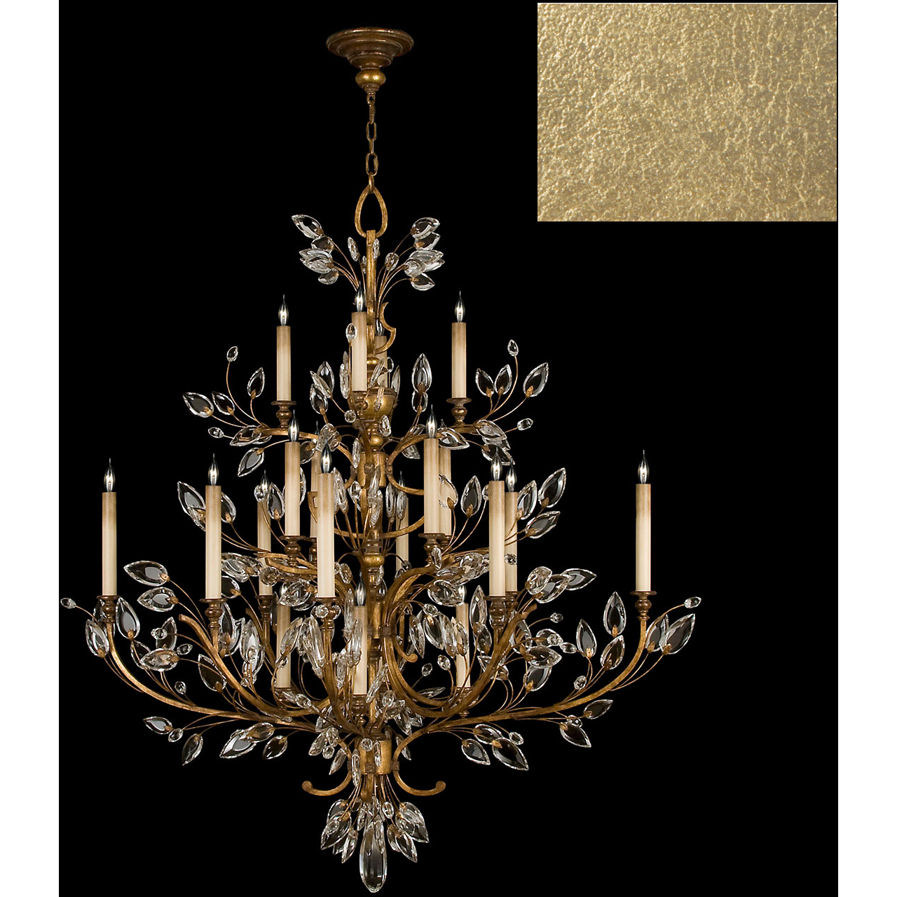 Crystal Laurel 16 Light 45 inch Gold Chandelier Ceiling Light