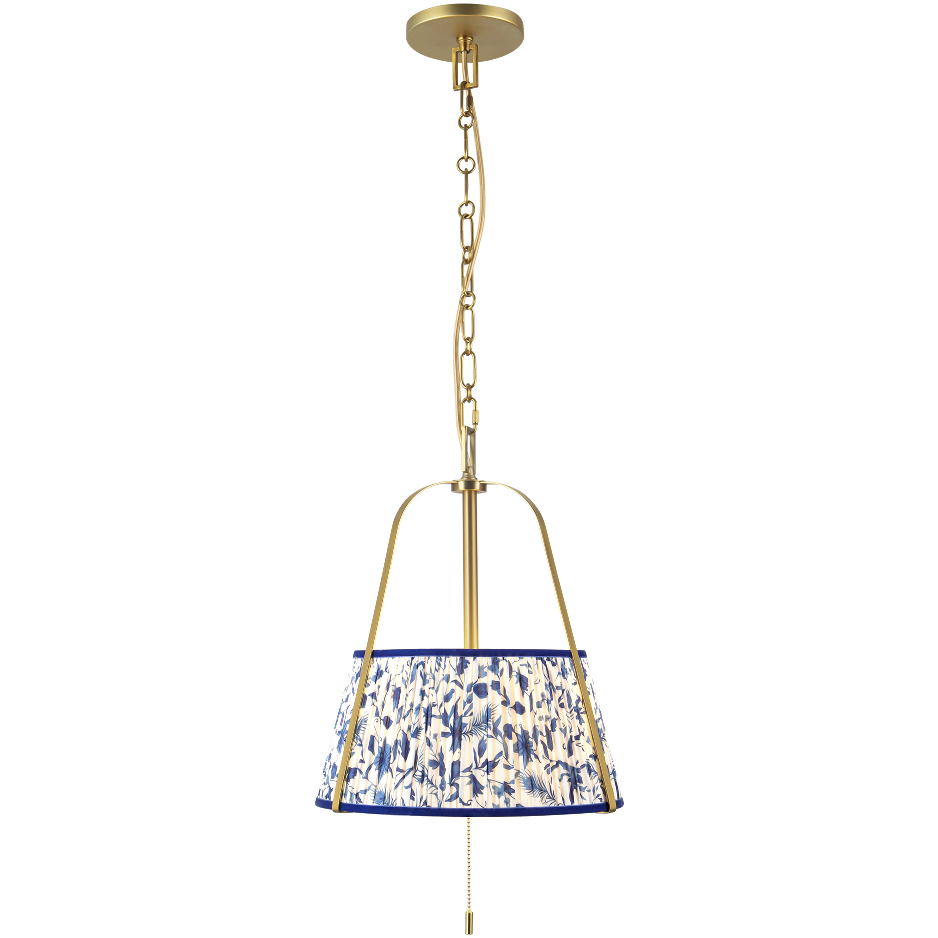 Alora Mood Scout 2 Light 13.25 inch Brushed Gold and Blue Linen Pendant Ceiling Light