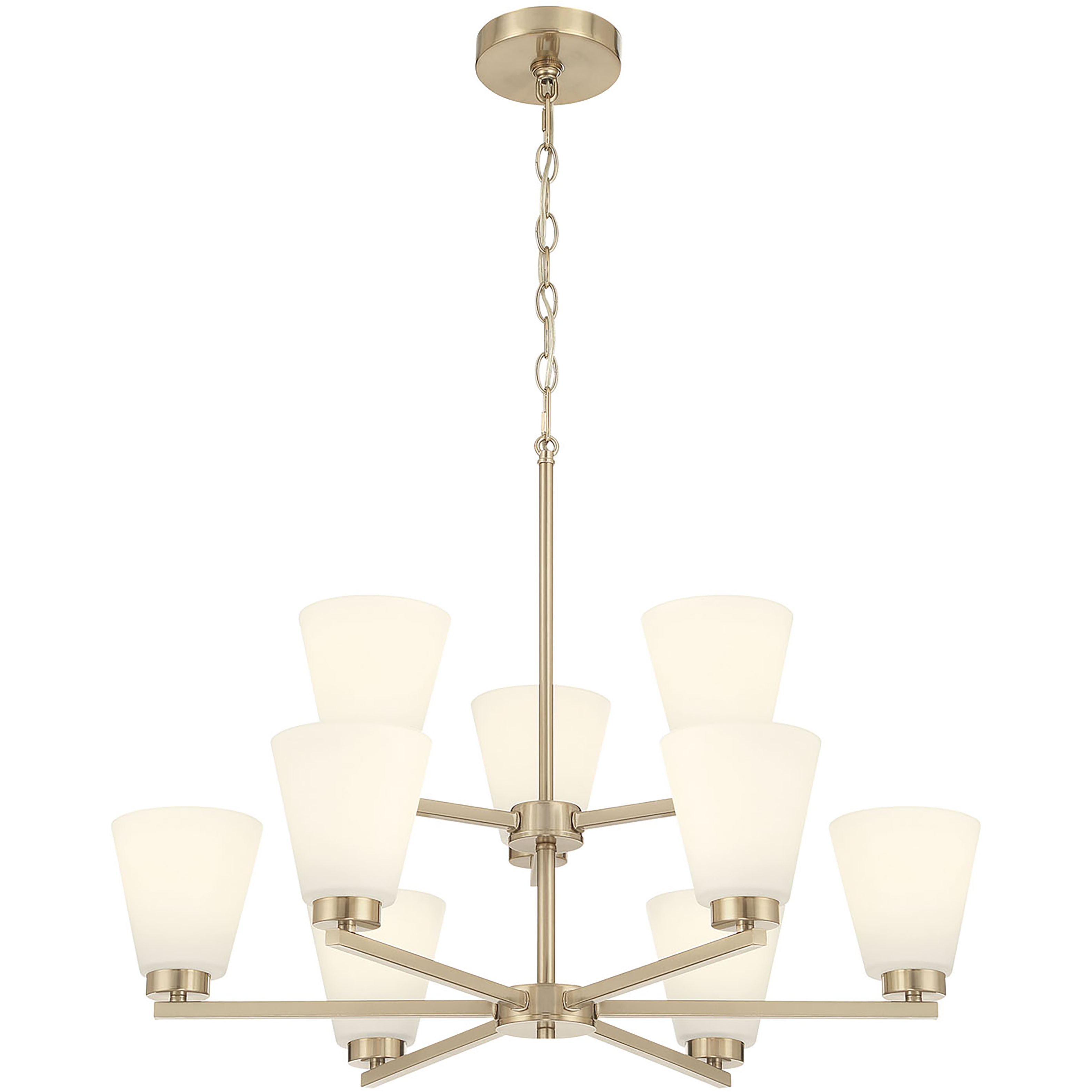 Strayhan 9 Light 28.5 inch Modern Gold Chandelier Ceiling Light
