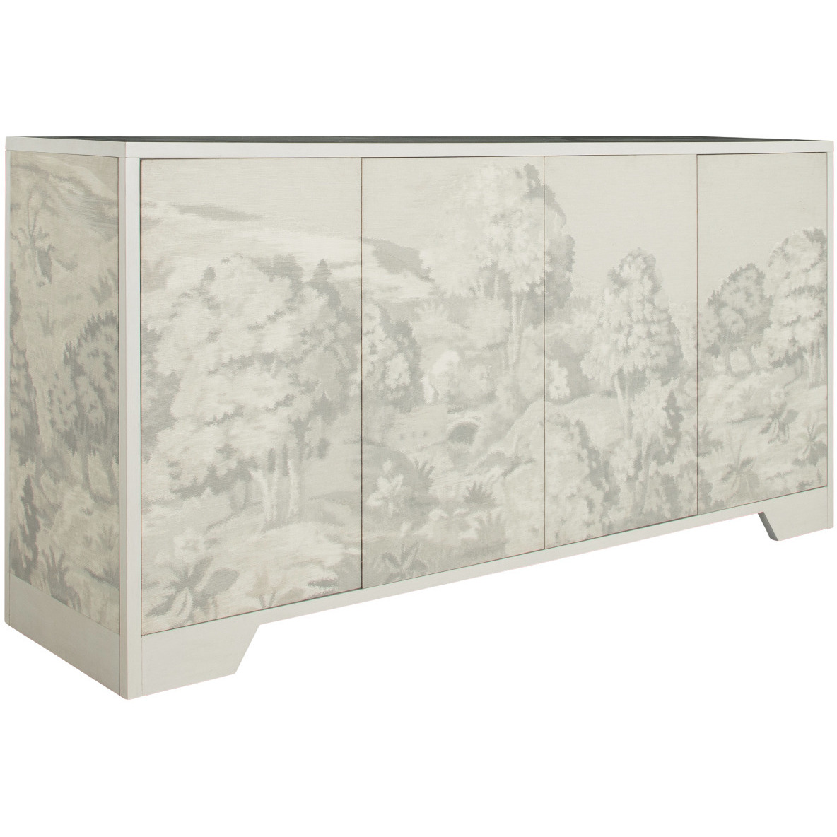 Daliyah Custom Printed Fabric / Sesame White Cabinet