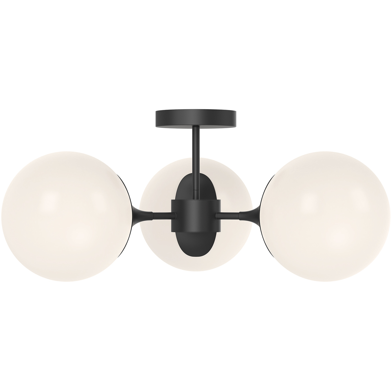 Alora Mood Nouveau 3 Light 25.88 inch Matte Black Semi Flush Mount Ceiling Light