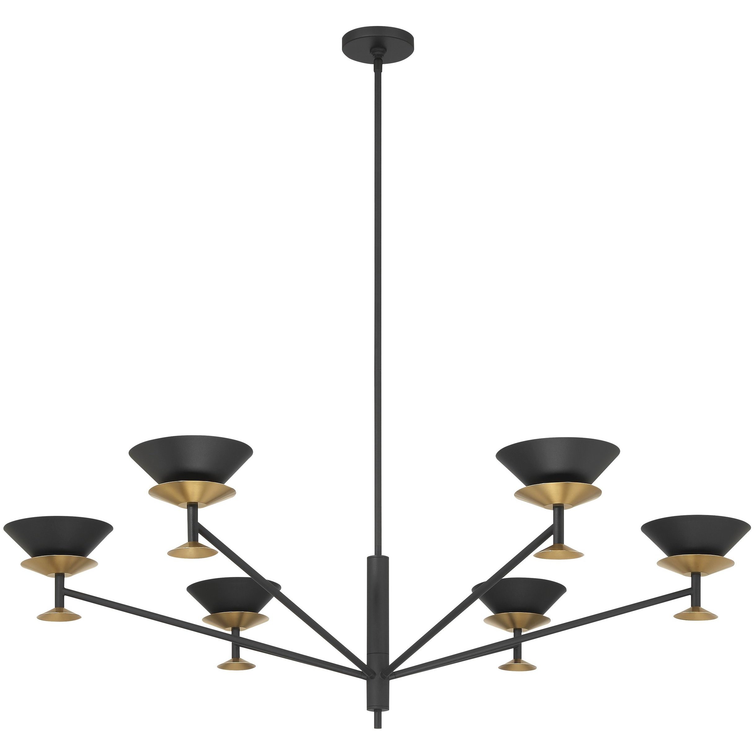 Tremolo LED 48 inch Textured Black and Champagne Gold Chandelier Ceiling Light