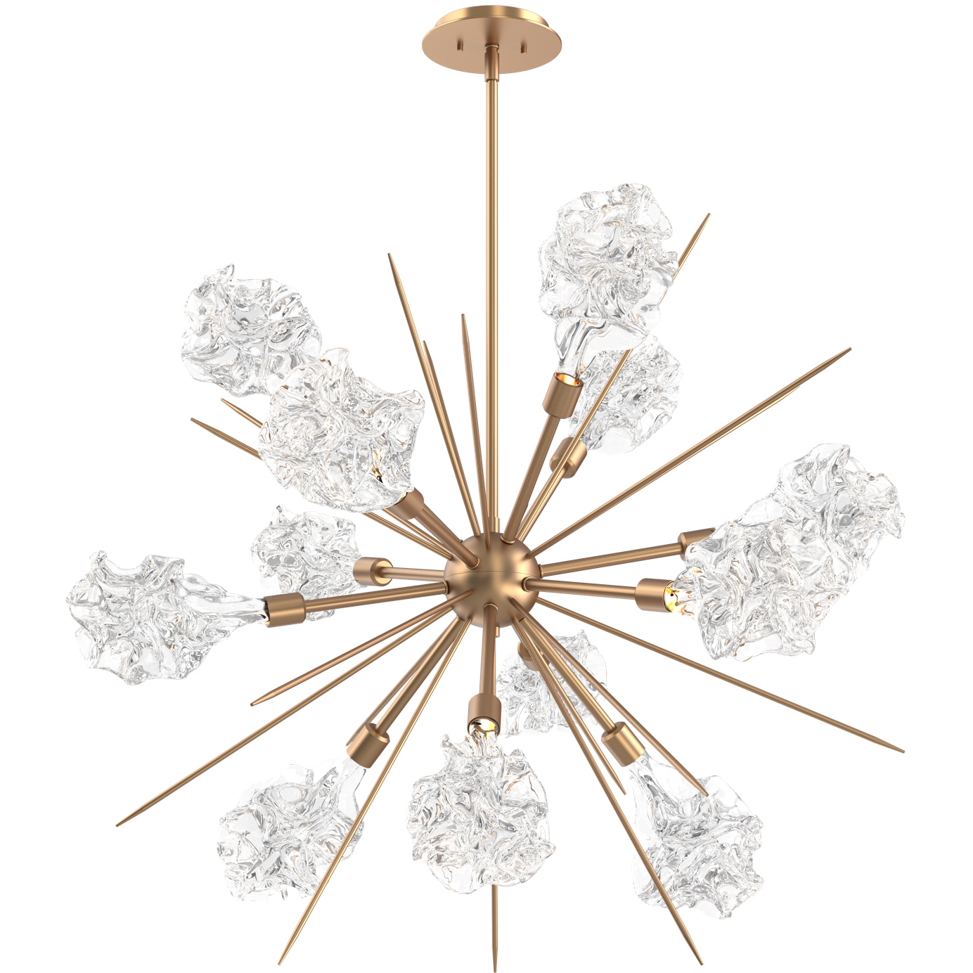 Blossom LED 34.5 inch Novel Brass Chandelier Ceiling Light in 2700K LED, Starburst